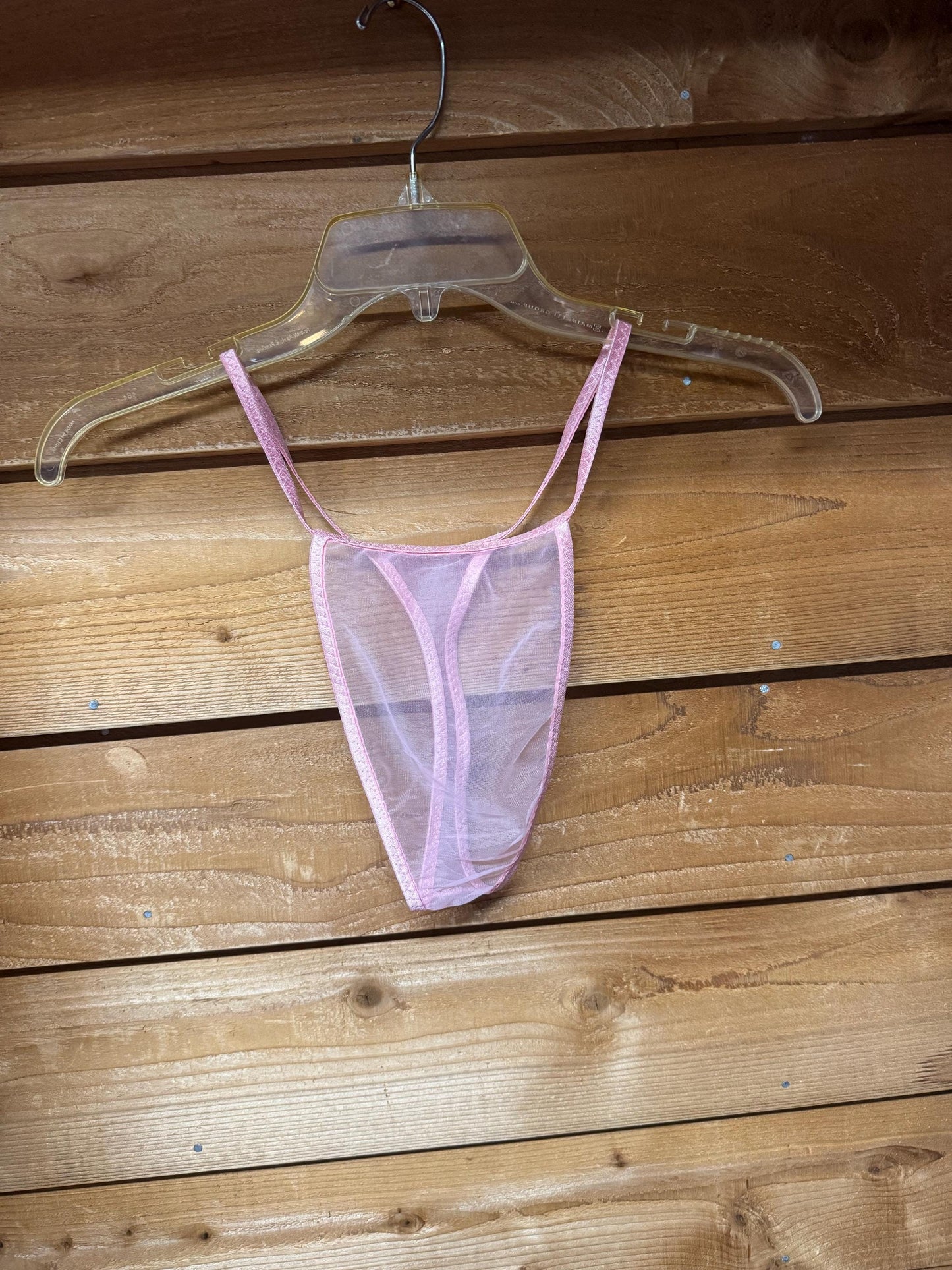 Men's Pink Chiffon Thong