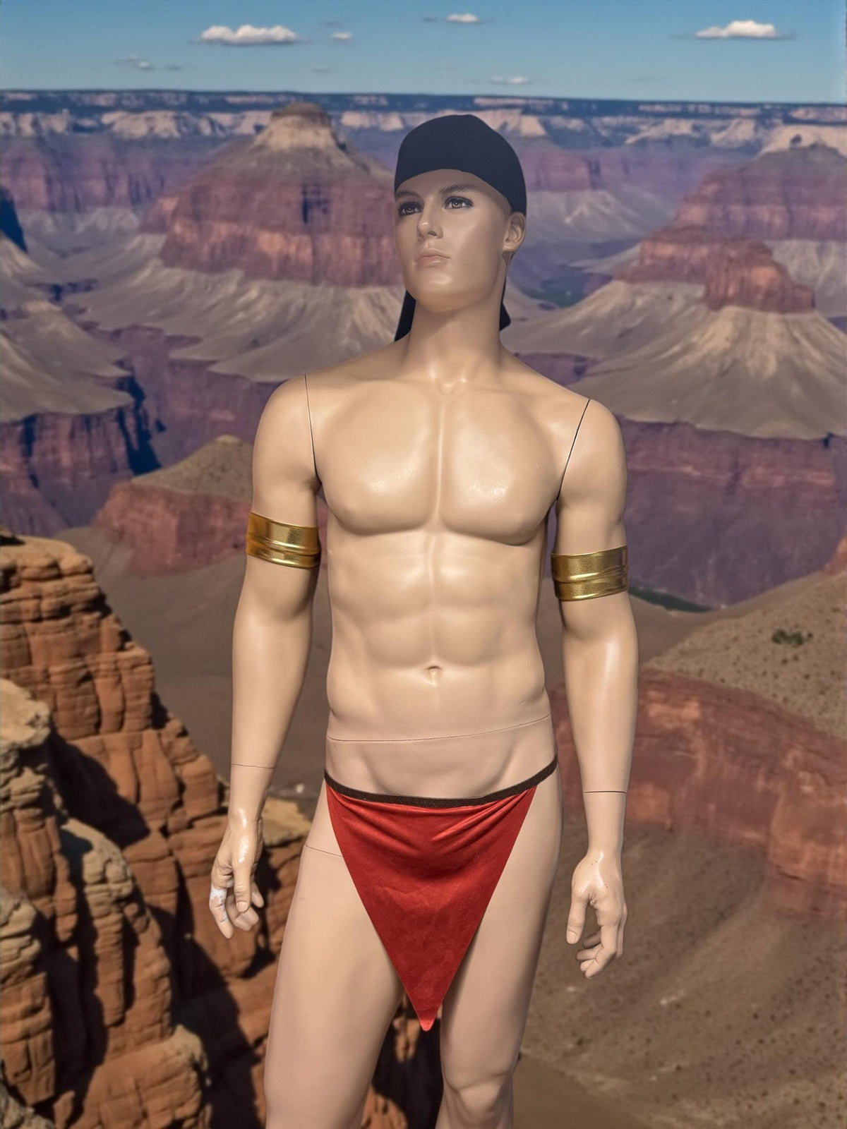 Orange Bohemian Man Loincloth with Thong