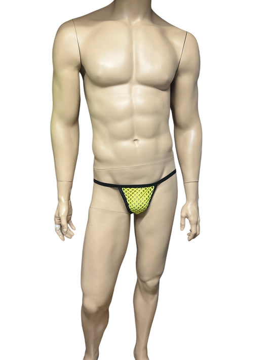 Multi-colored mesh thong for men
