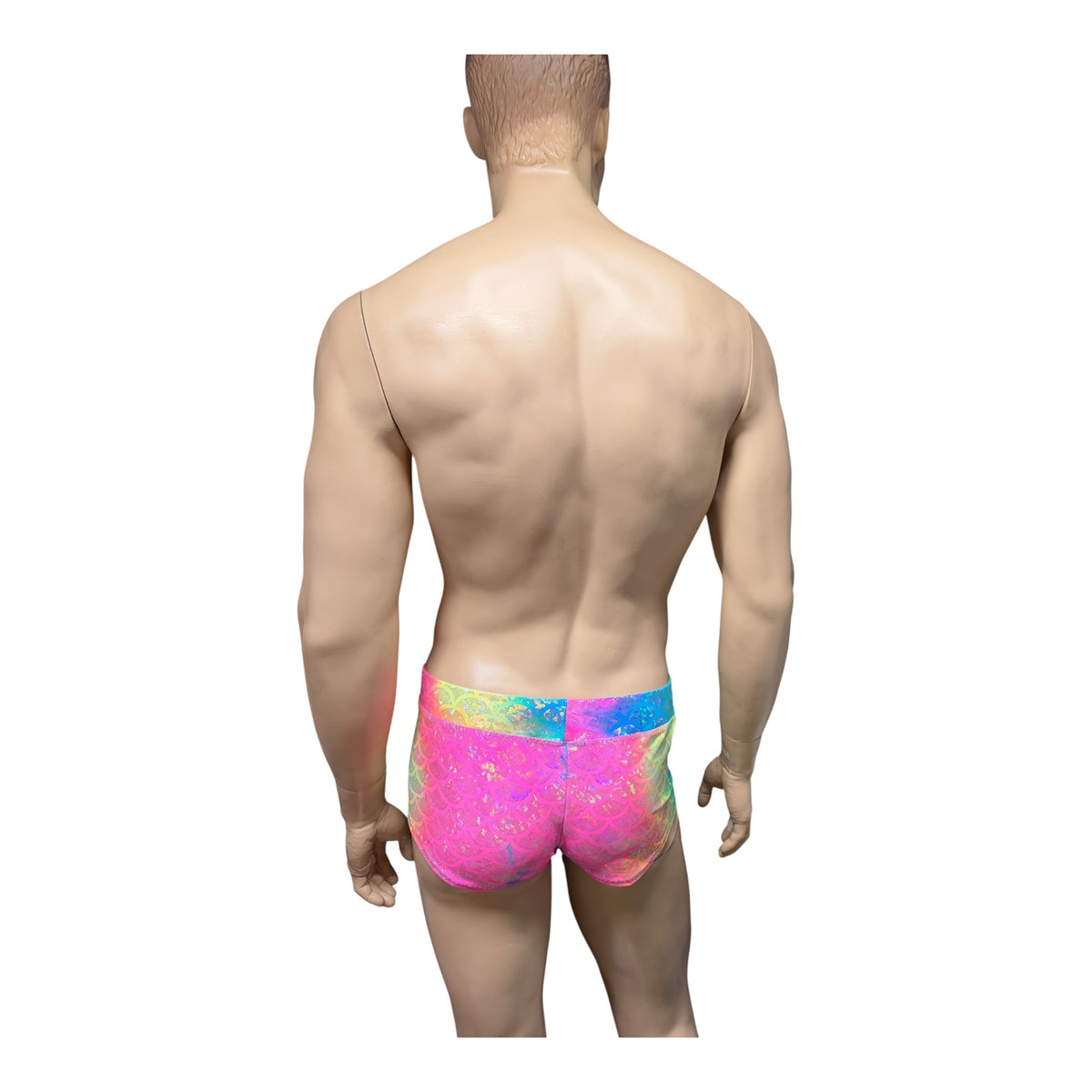 Men’s Holographic Scale Booty Shorts - Handmade
