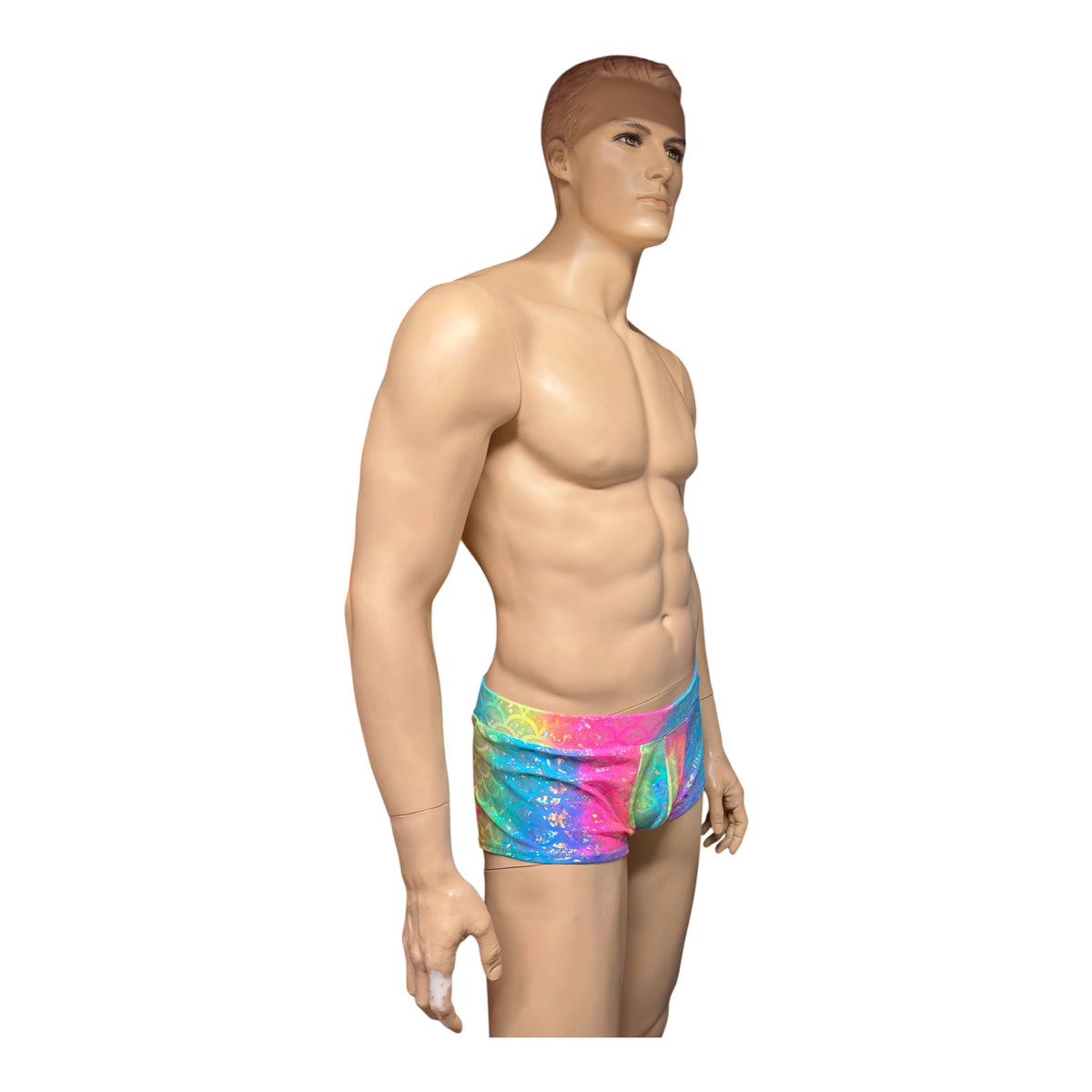 Men’s Holographic Scale Booty Shorts - Handmade