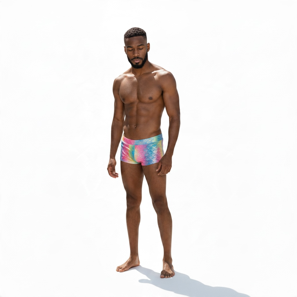 Men’s Holographic Scale Booty Shorts - Handmade