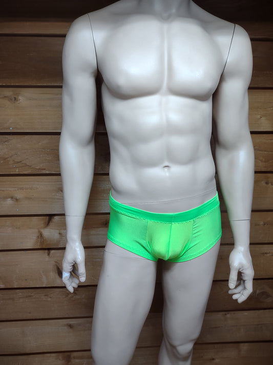 Men's neon green booty shorts