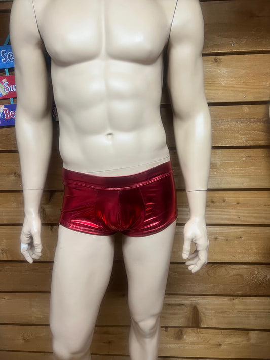 Men's red booty shorts