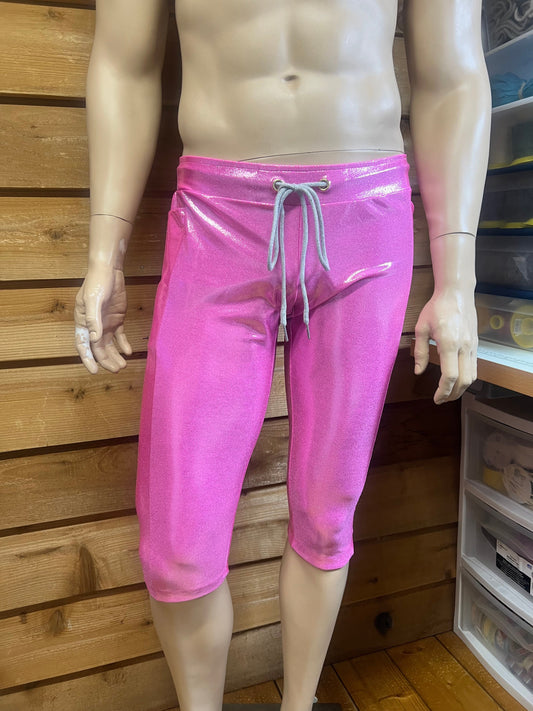 Soft pink 3/4 length leggings with side pockets