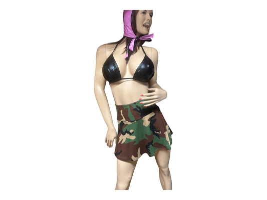 Camo Love: Camouflage Circle Skater Skirt, Trendy Women's Fashion