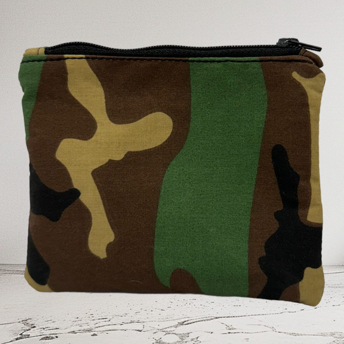 Handmade camouflage zipper coin pouch - wallet for small essentials