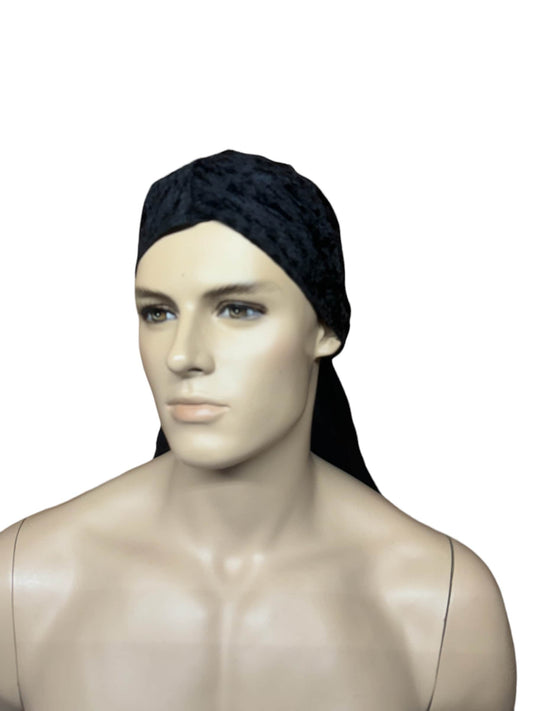 Elegant Black Velvet Durag for Stylish Hair Protection