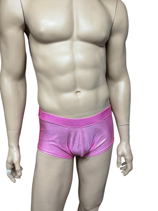 Pink booty shorts for men