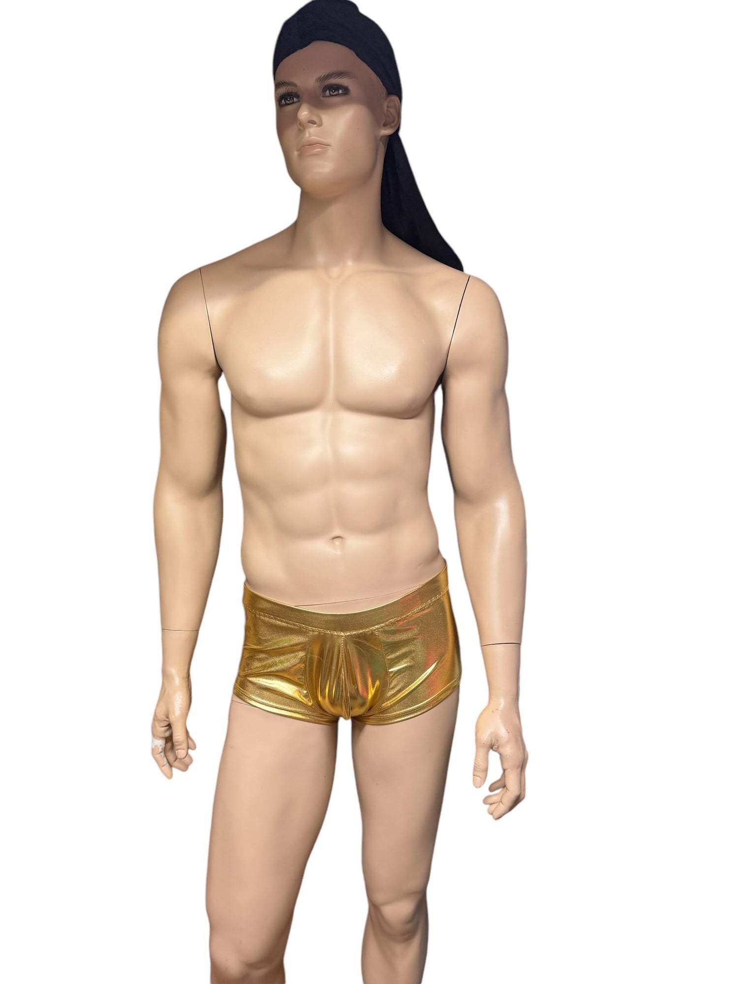 Men's Shiny Gold Booty Shorts - Perfect for Parties!