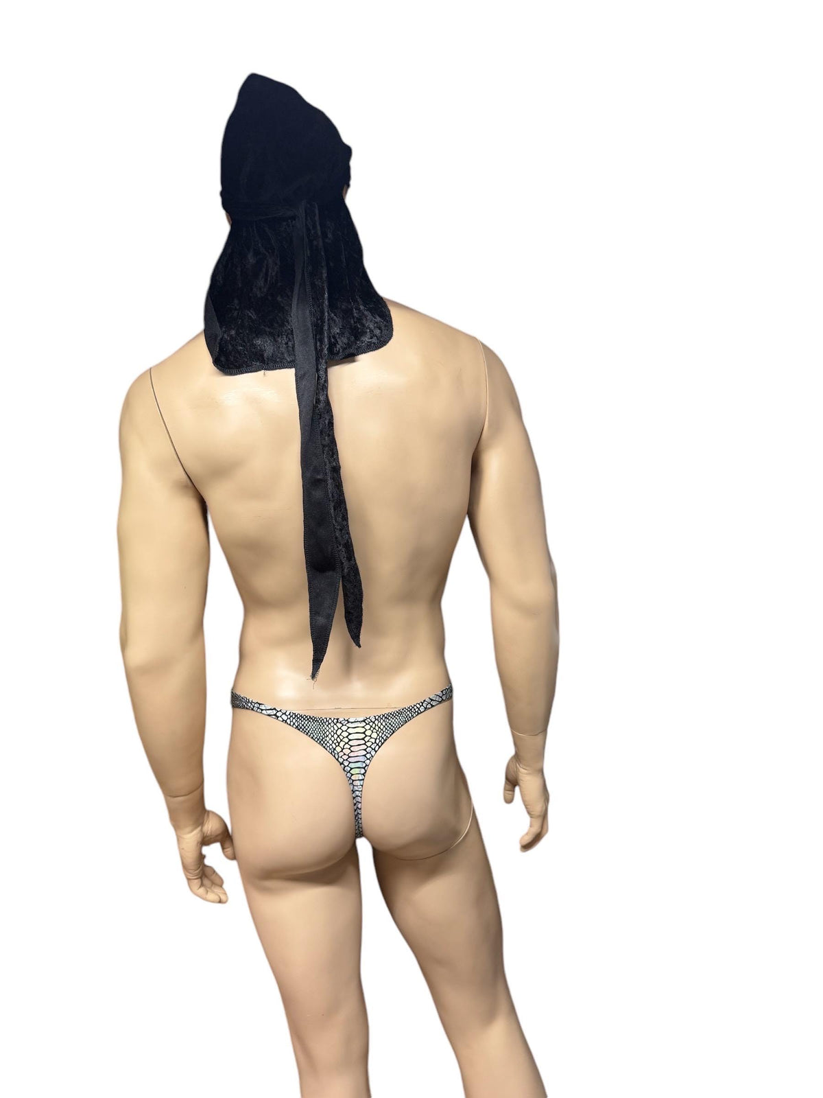 Men's Holographic Snake Print Thong Bikini - Bold Summer Swimwear