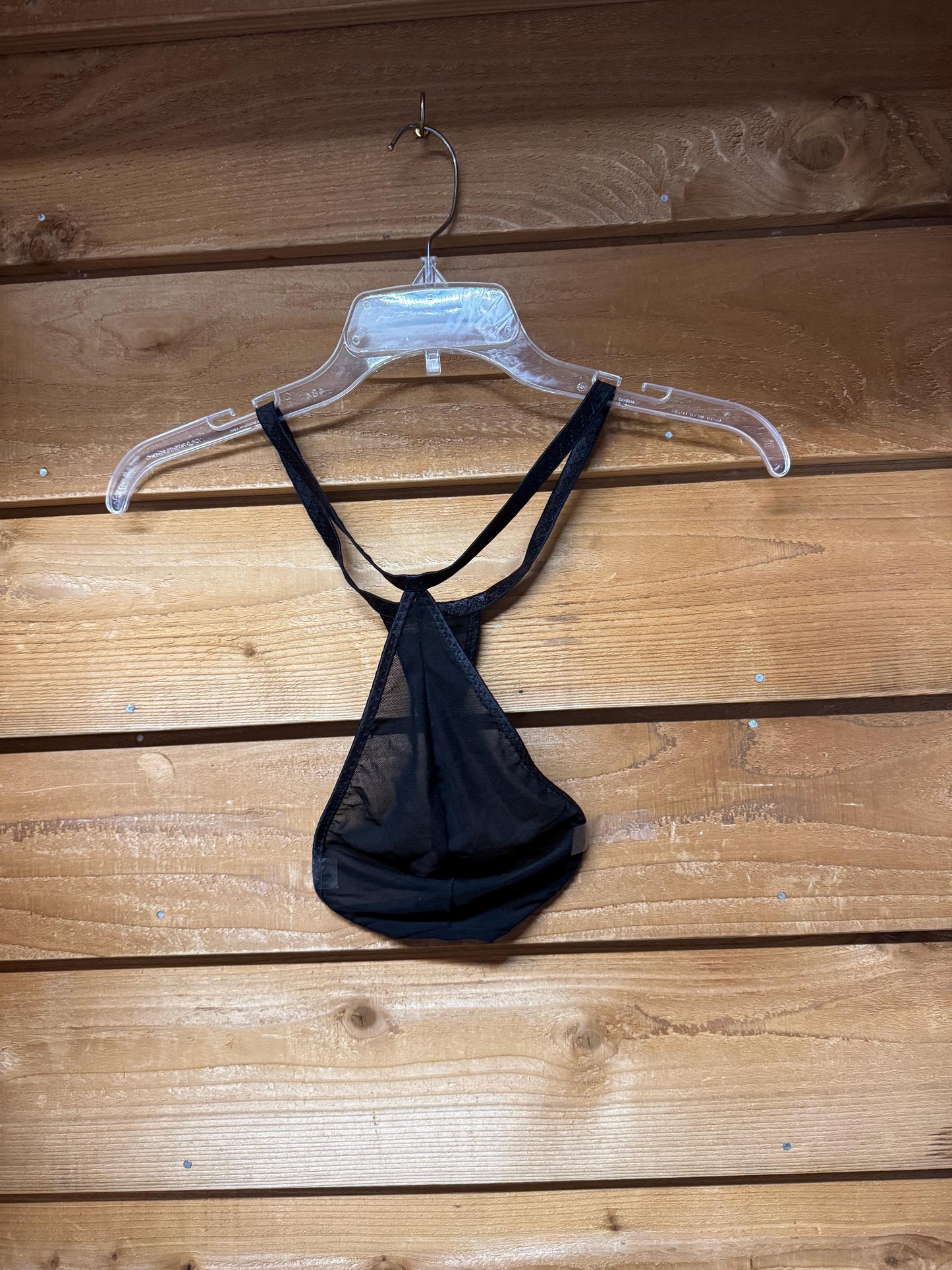 Handmade Black Mesh Teardrop Thong for Men