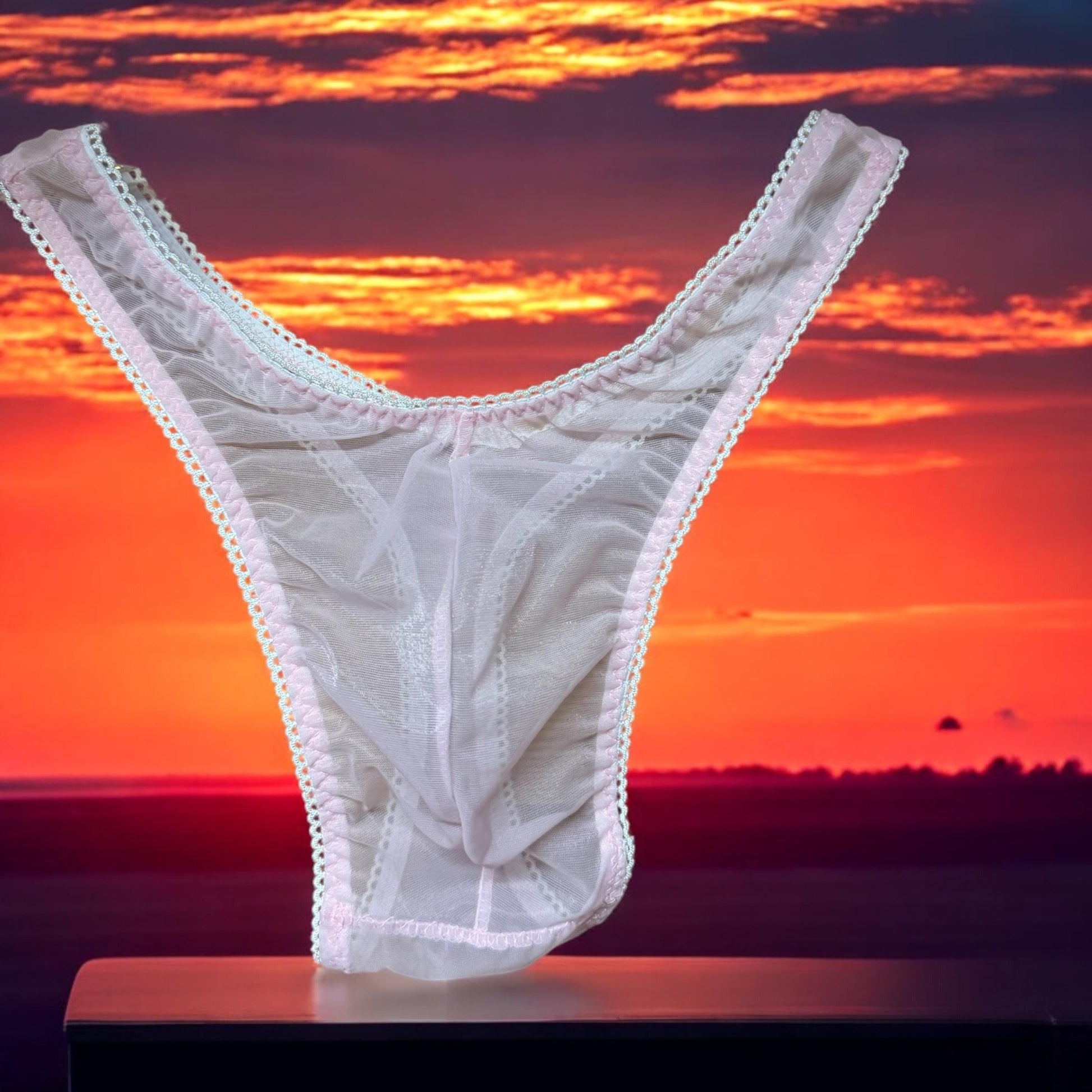Men's Sheer Pink Thong - Sexy and Comfortable Underwear