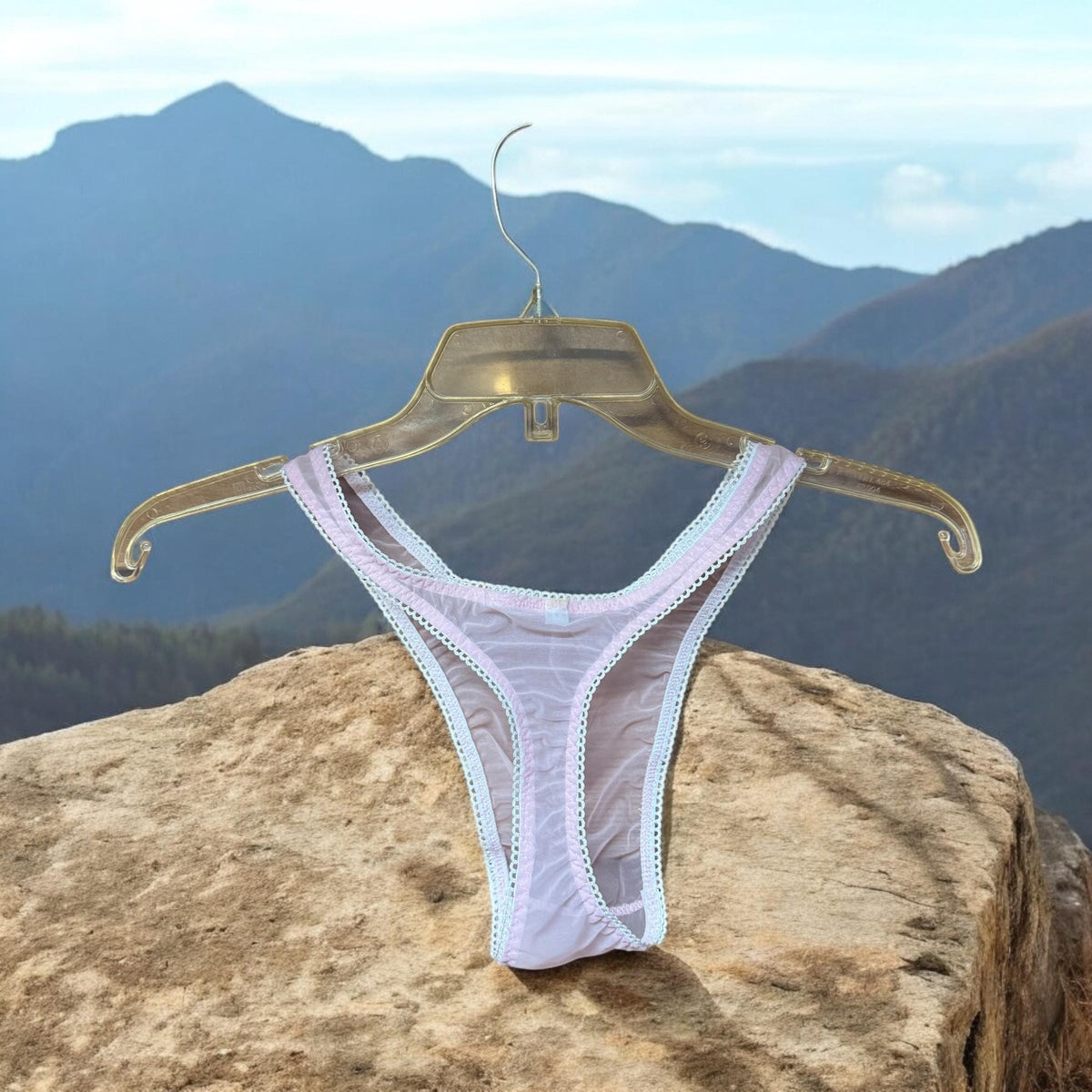 Men's Sheer Pink Thong - Sexy and Comfortable Underwear