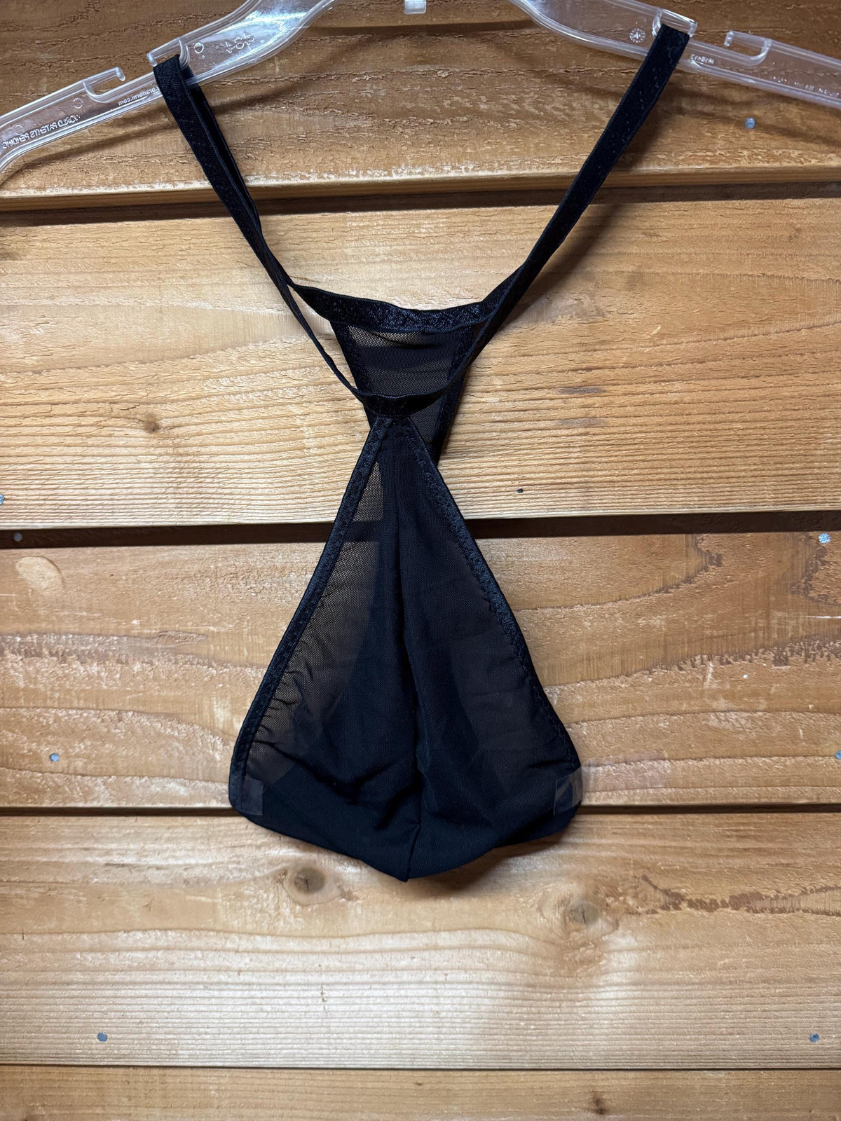 Handmade Black Mesh Teardrop Thong for Men