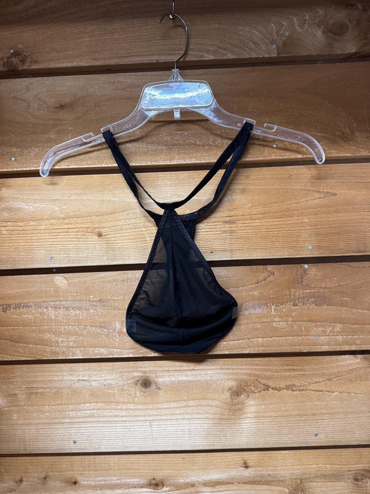 Handmade Black Mesh Teardrop Thong for Men