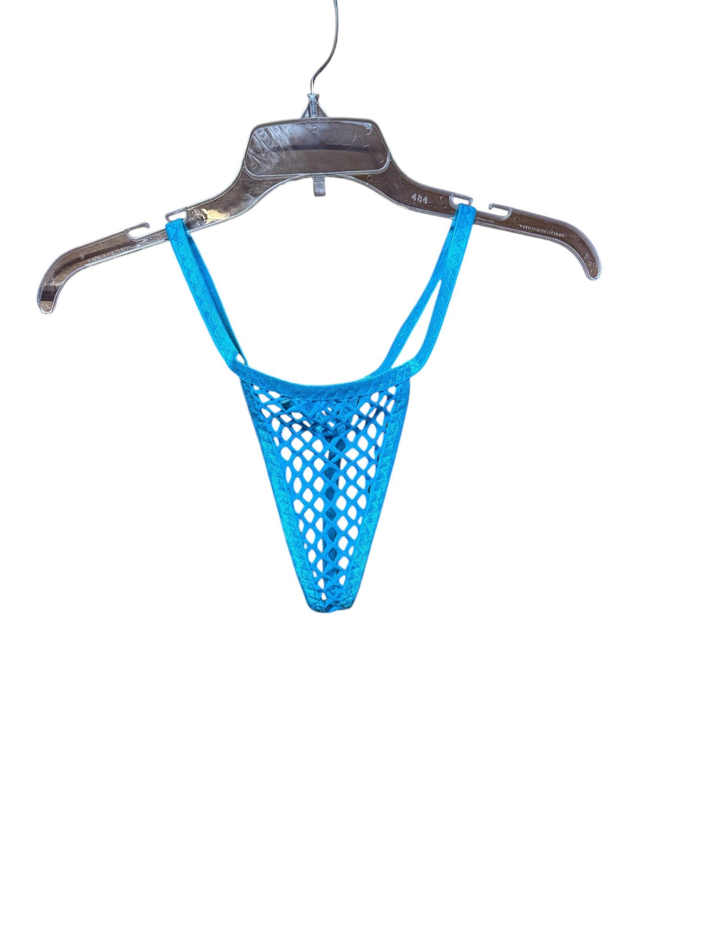 Men's micro thong, turquoise mesh underwear
