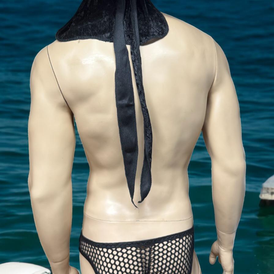 Handmade Men's Black Mesh Briefs - Comfortable Underwear for Him