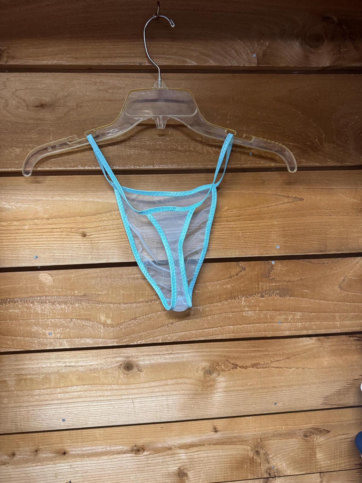 Men's Blue Chiffon Thong