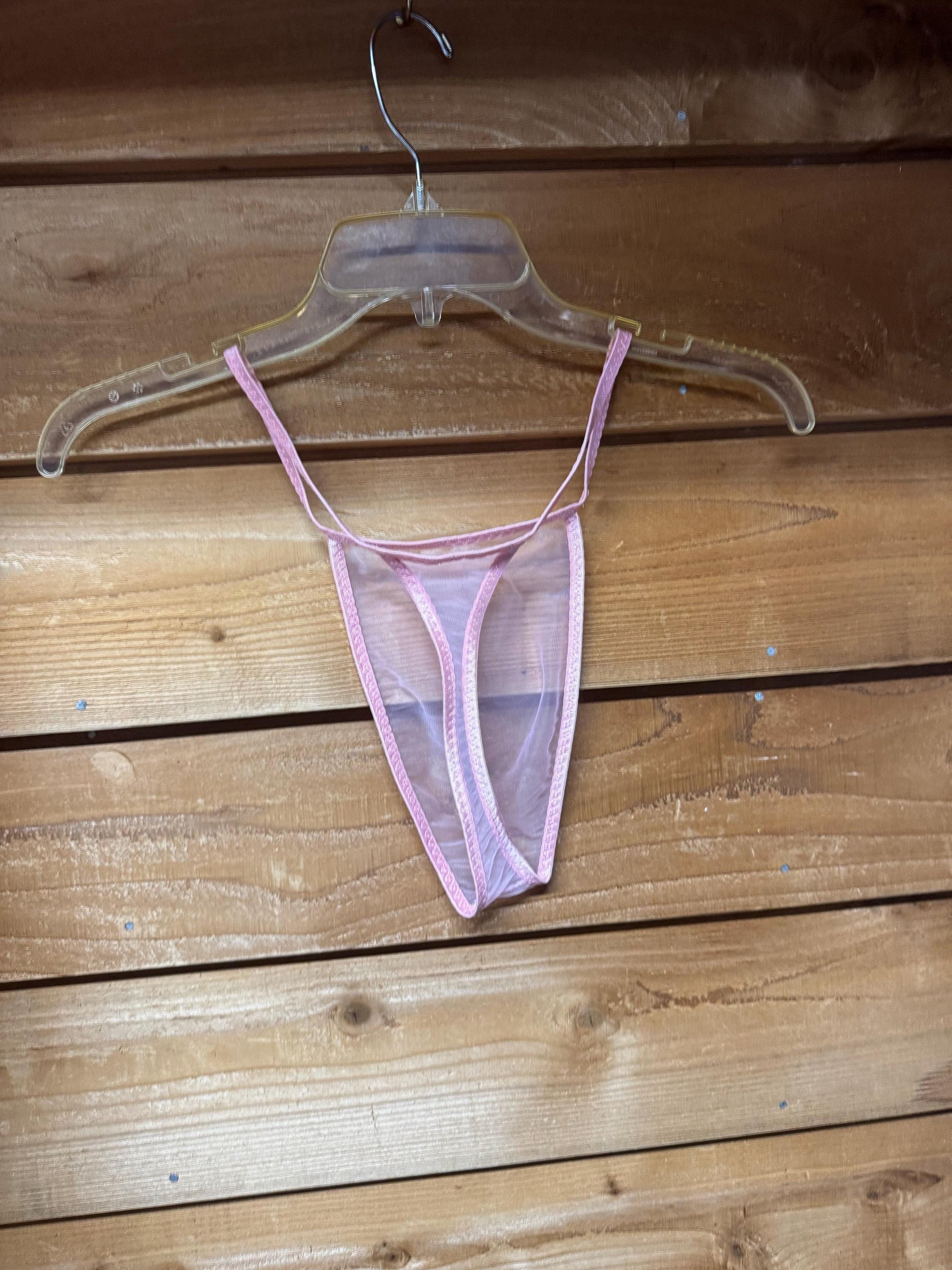 Men's Pink Chiffon Thong