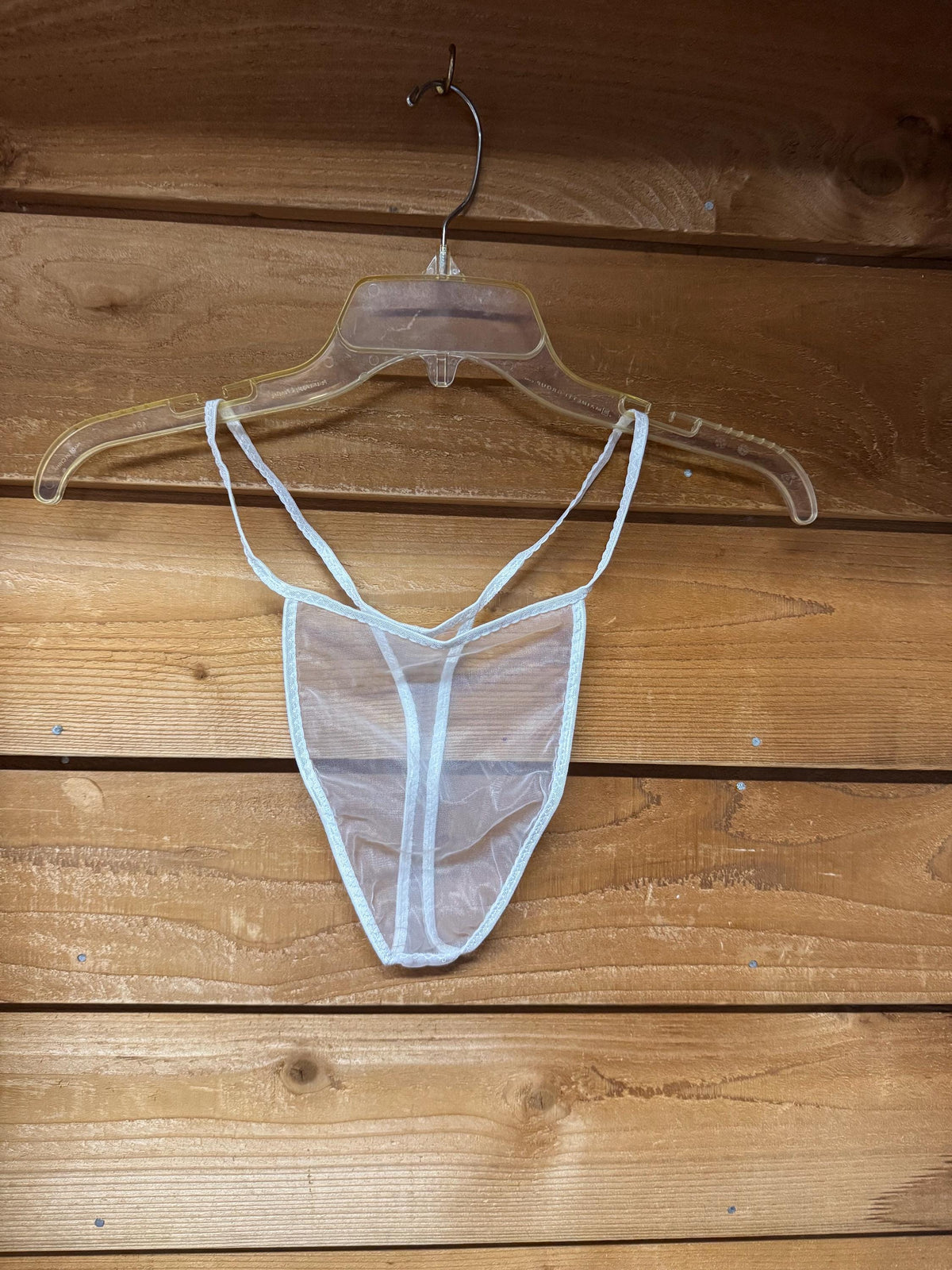 Men's White Chiffon Thong