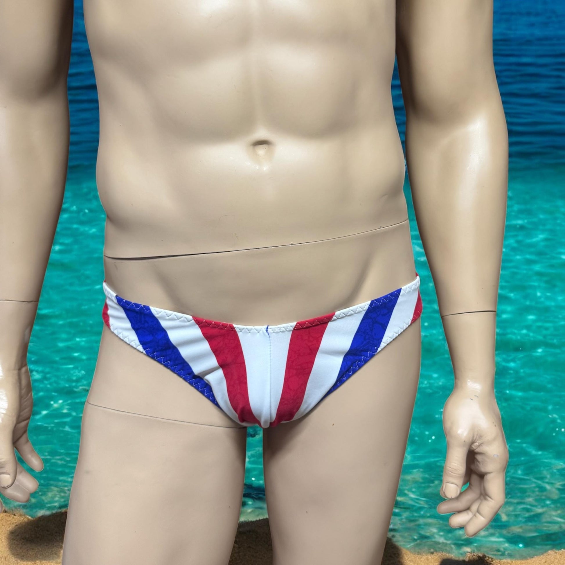 USA Flag Colors Swim Briefs for Men