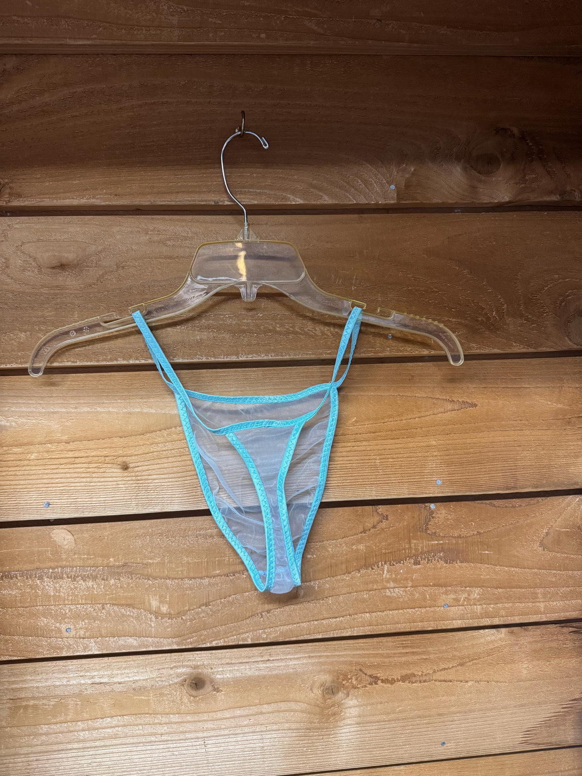 Men's Blue Chiffon Thong