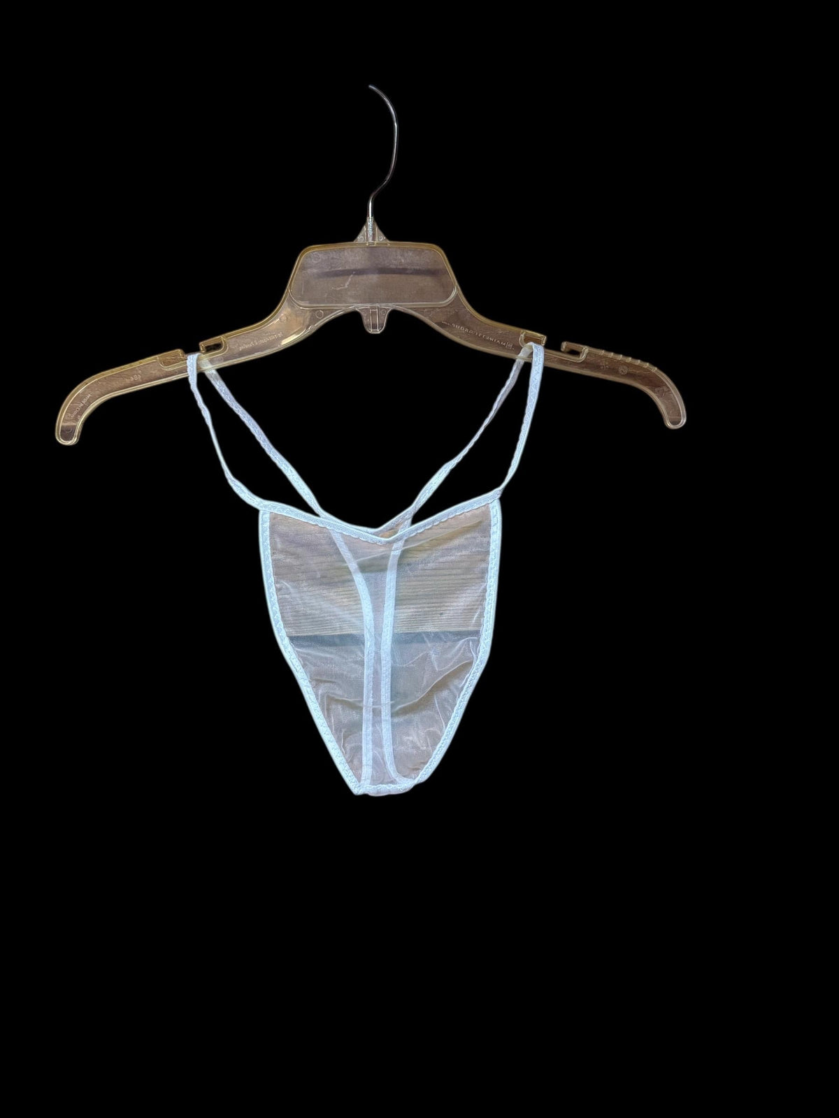 Men's White Chiffon Thong