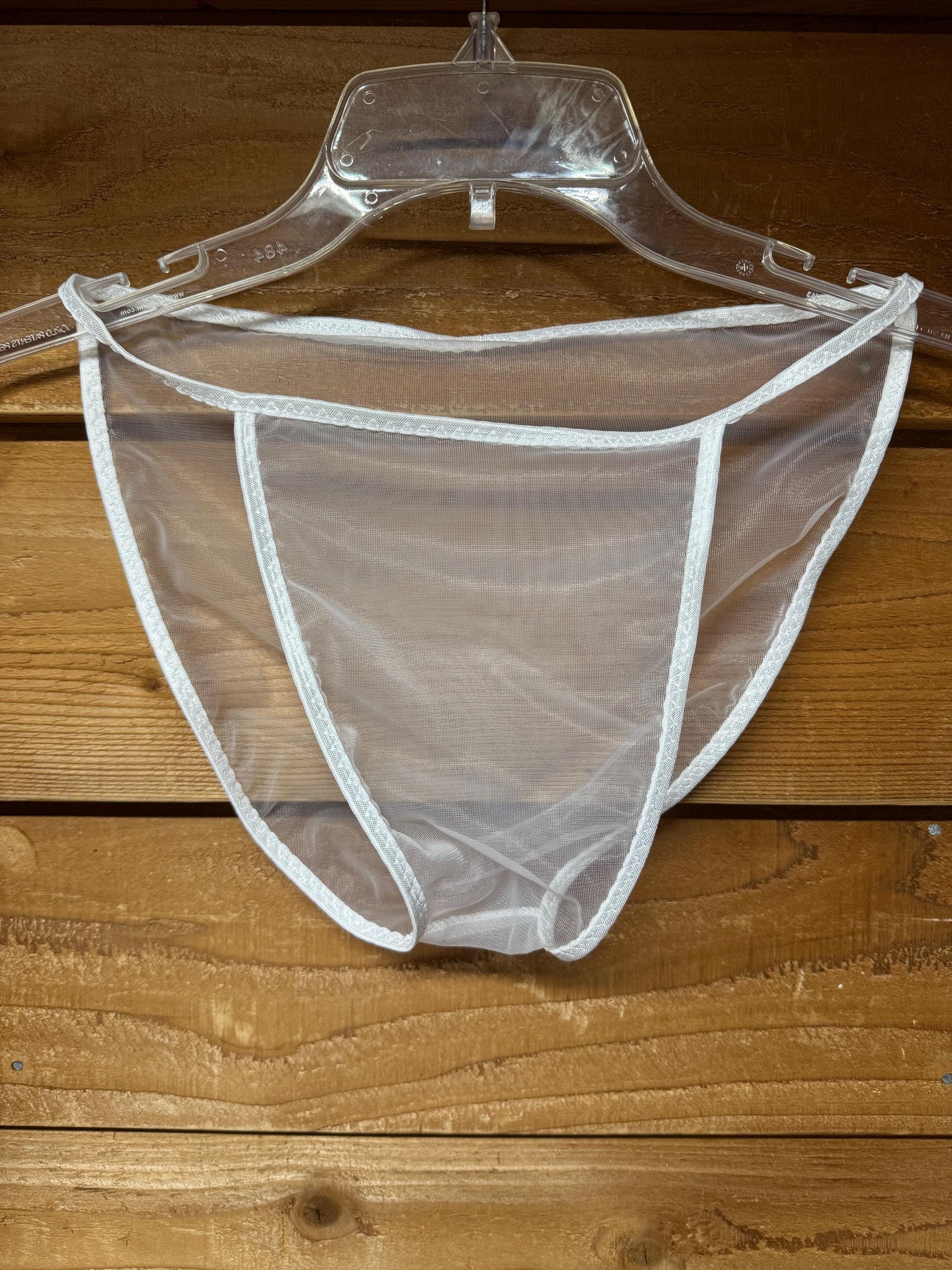 White Chiffon Men's Riviera Briefs | Sheer No-Pouch Underwear for Stylish Men