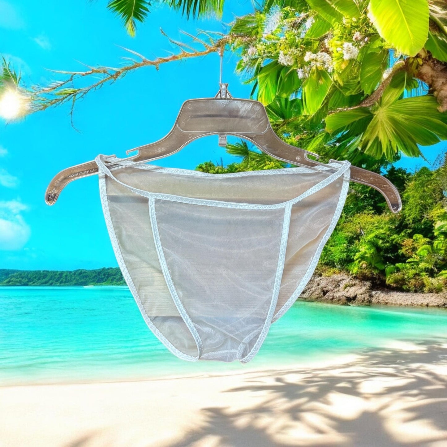 White Chiffon Men's Riviera Briefs | Sheer No-Pouch Underwear for Stylish Men