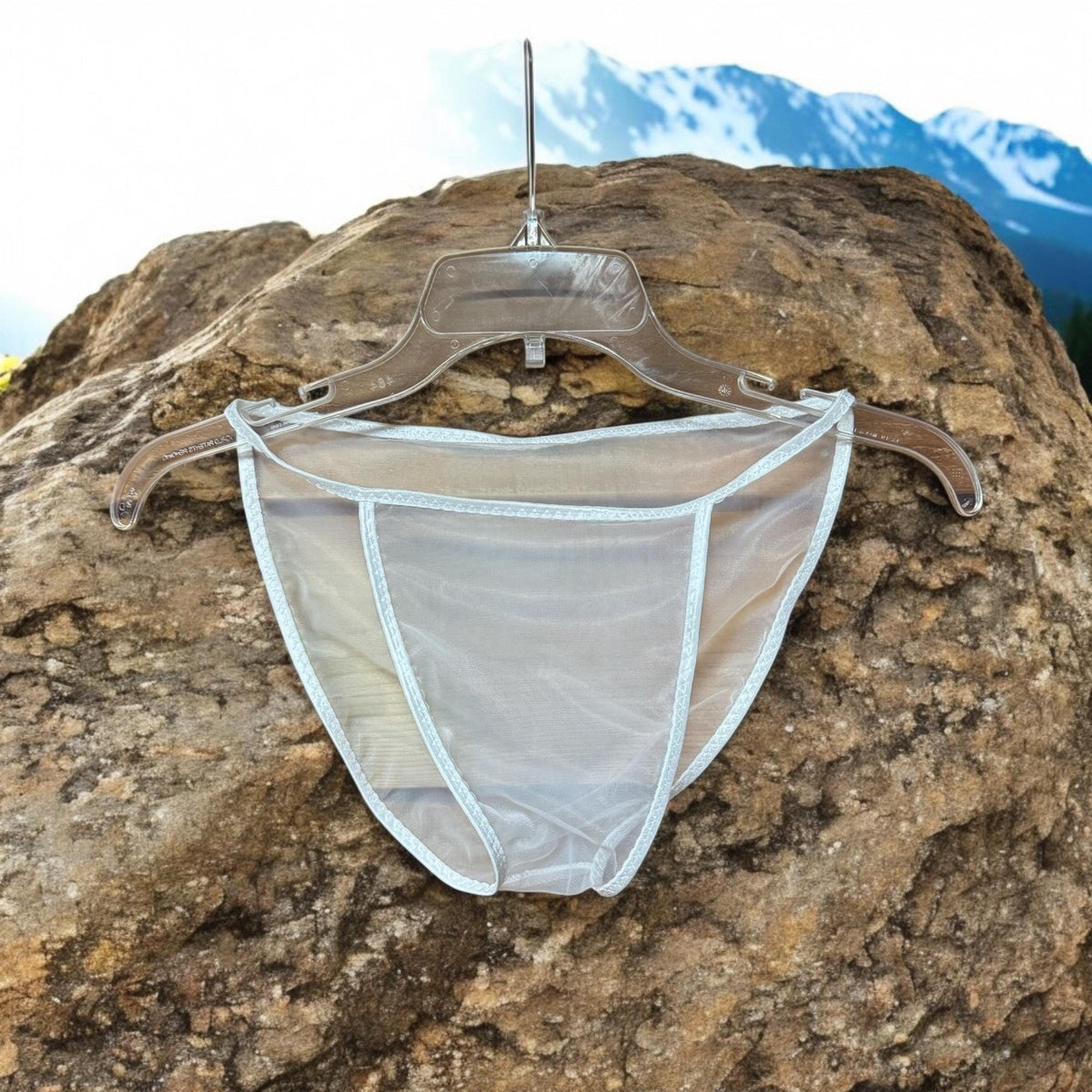 White Chiffon Men's Riviera Briefs | Sheer No-Pouch Underwear for Stylish Men