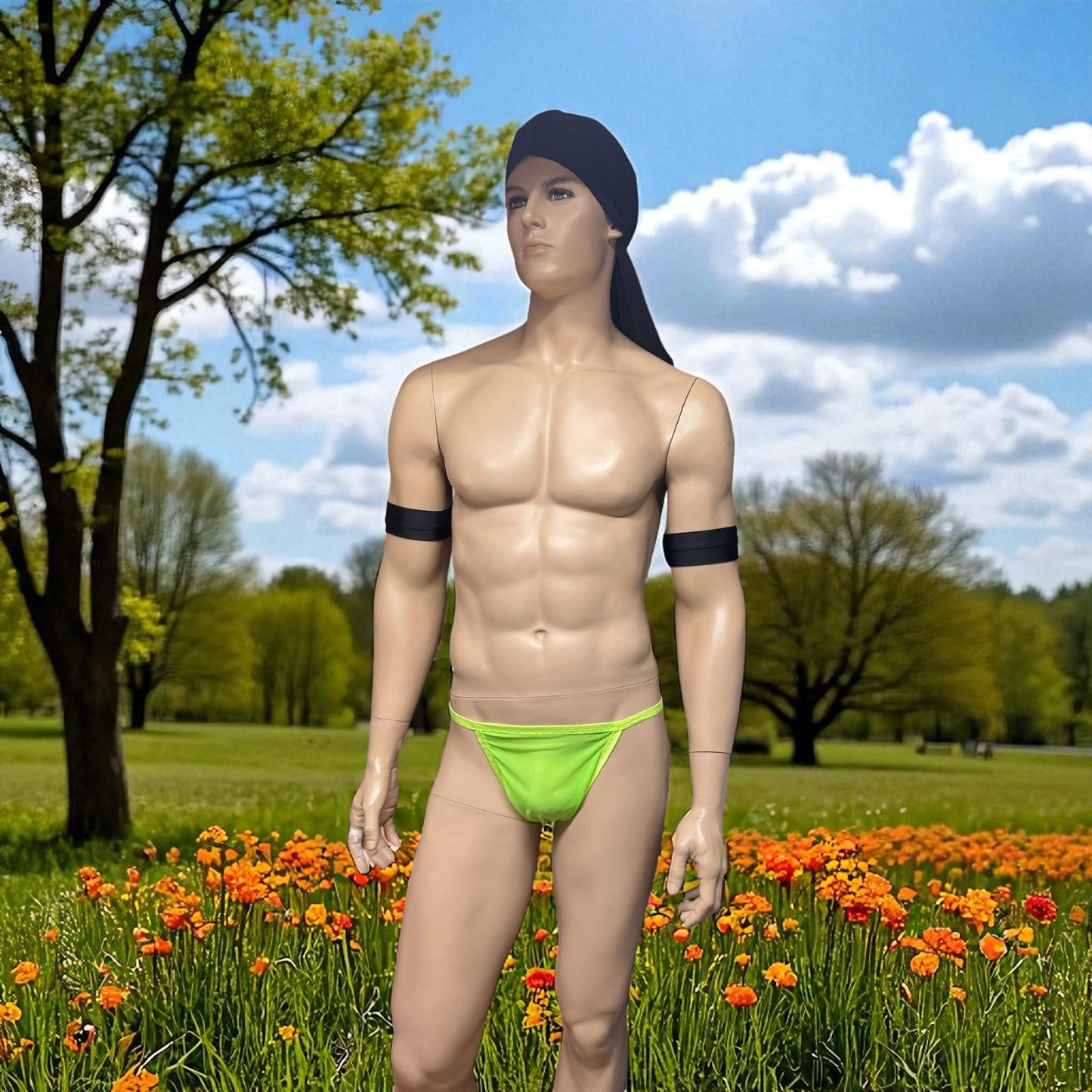 Men's Neon Green Mesh Brief - Breathable Underwear for Active Men