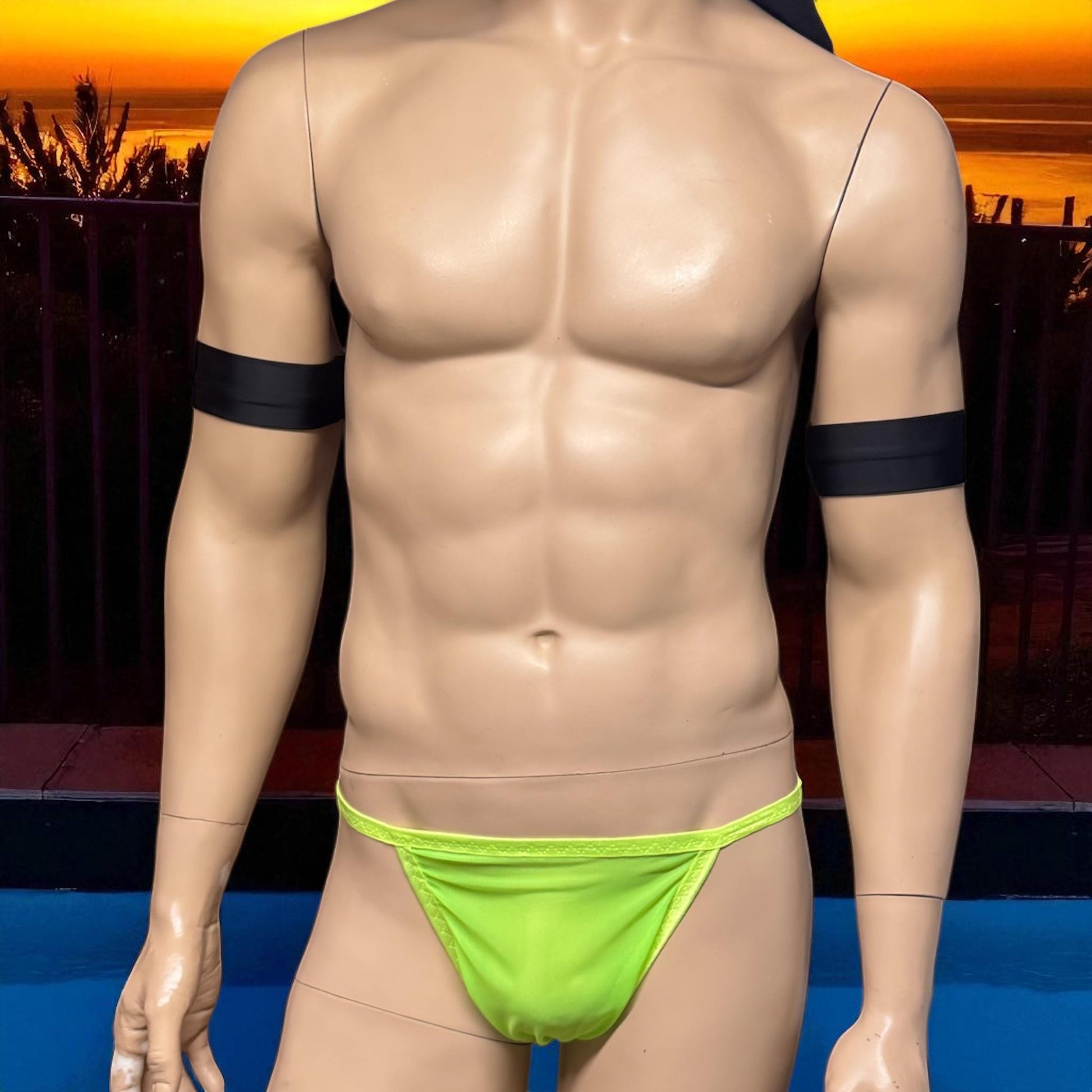 Men's Neon Green Mesh Brief - Breathable Underwear for Active Men