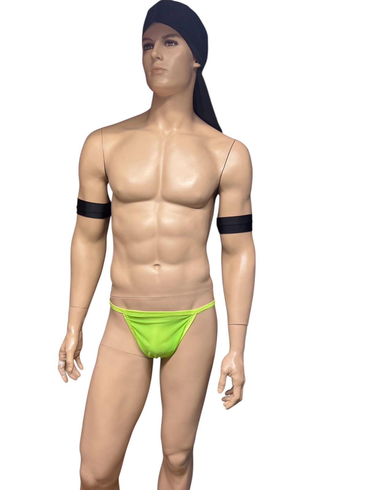 Men's Neon Green Mesh Brief - Breathable Underwear for Active Men