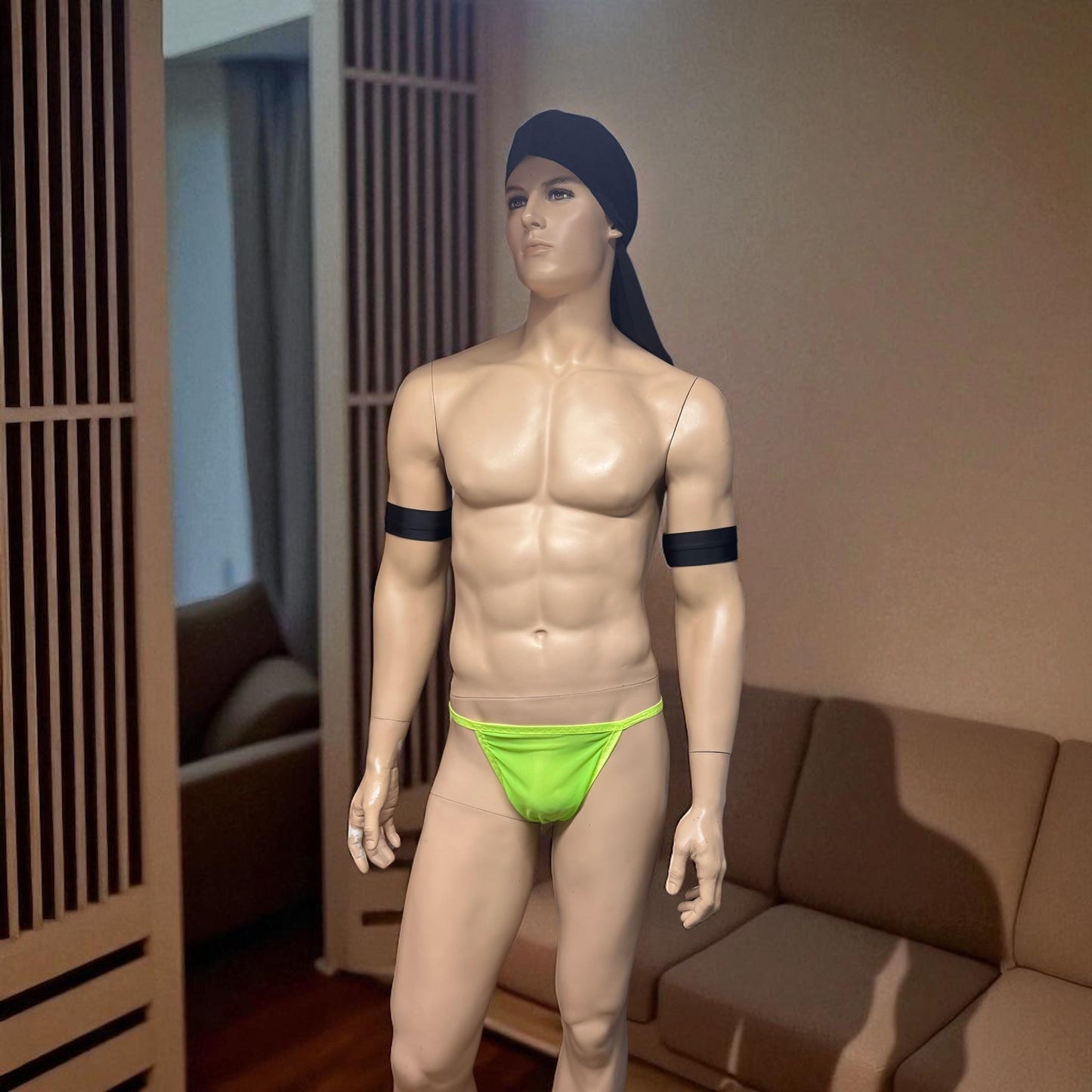 Men's Neon Green Mesh Brief - Breathable Underwear for Active Men