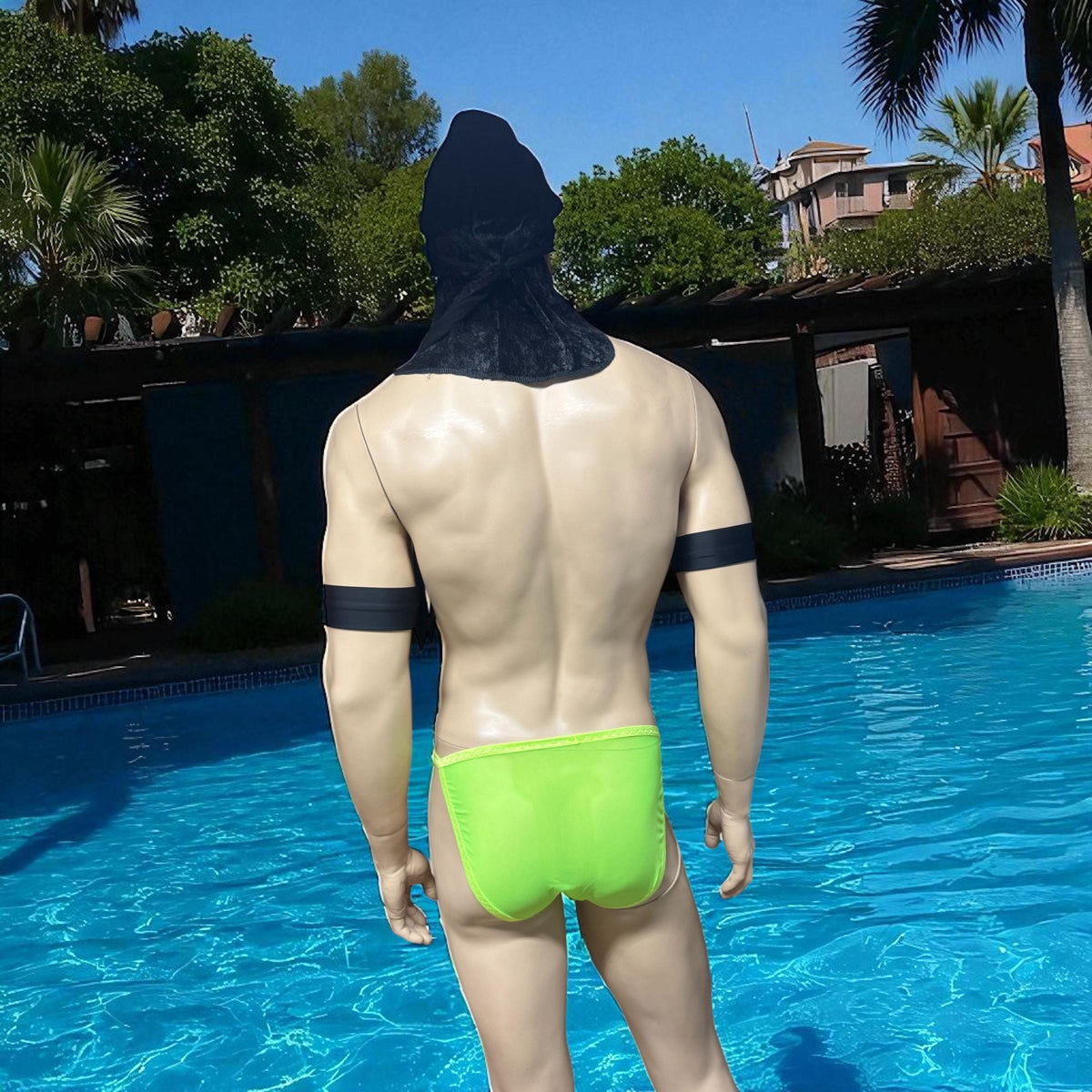 Men's Neon Green Mesh Brief - Breathable Underwear for Active Men