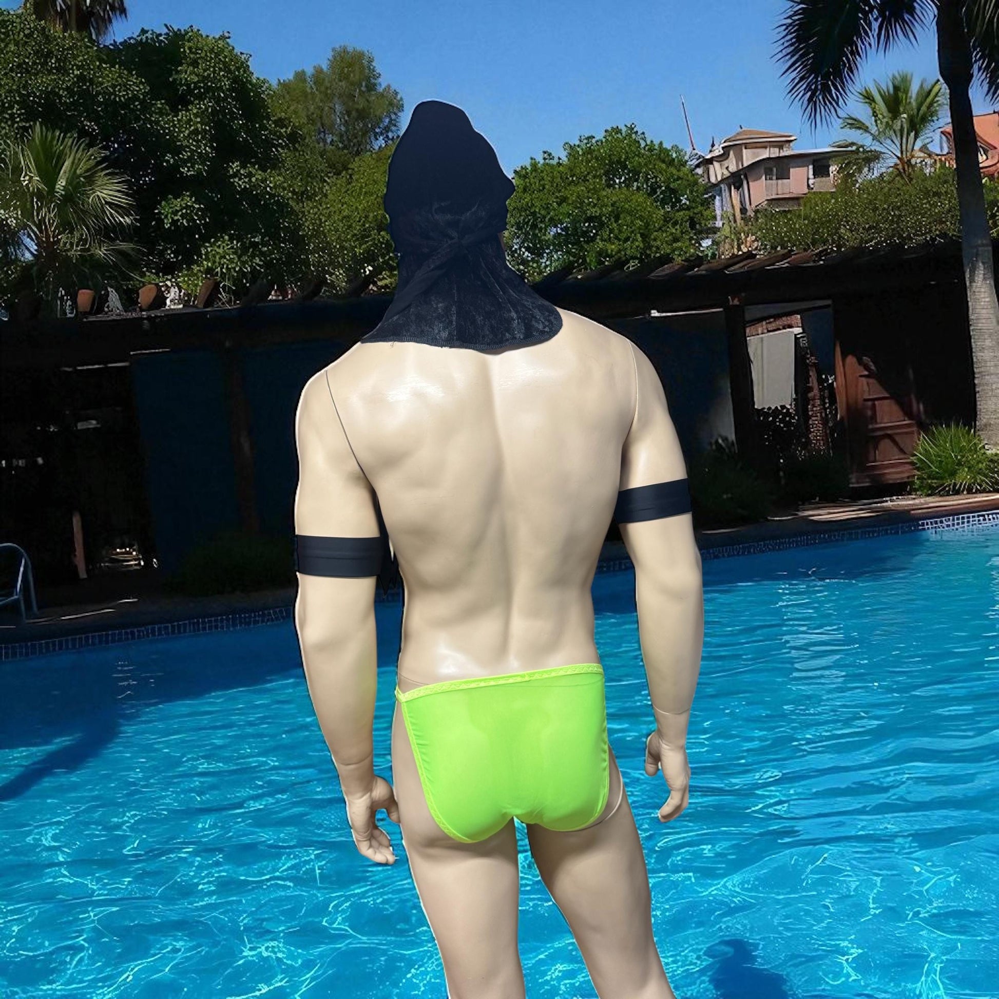 Men's Neon Green Mesh Brief - Breathable Underwear for Active Men