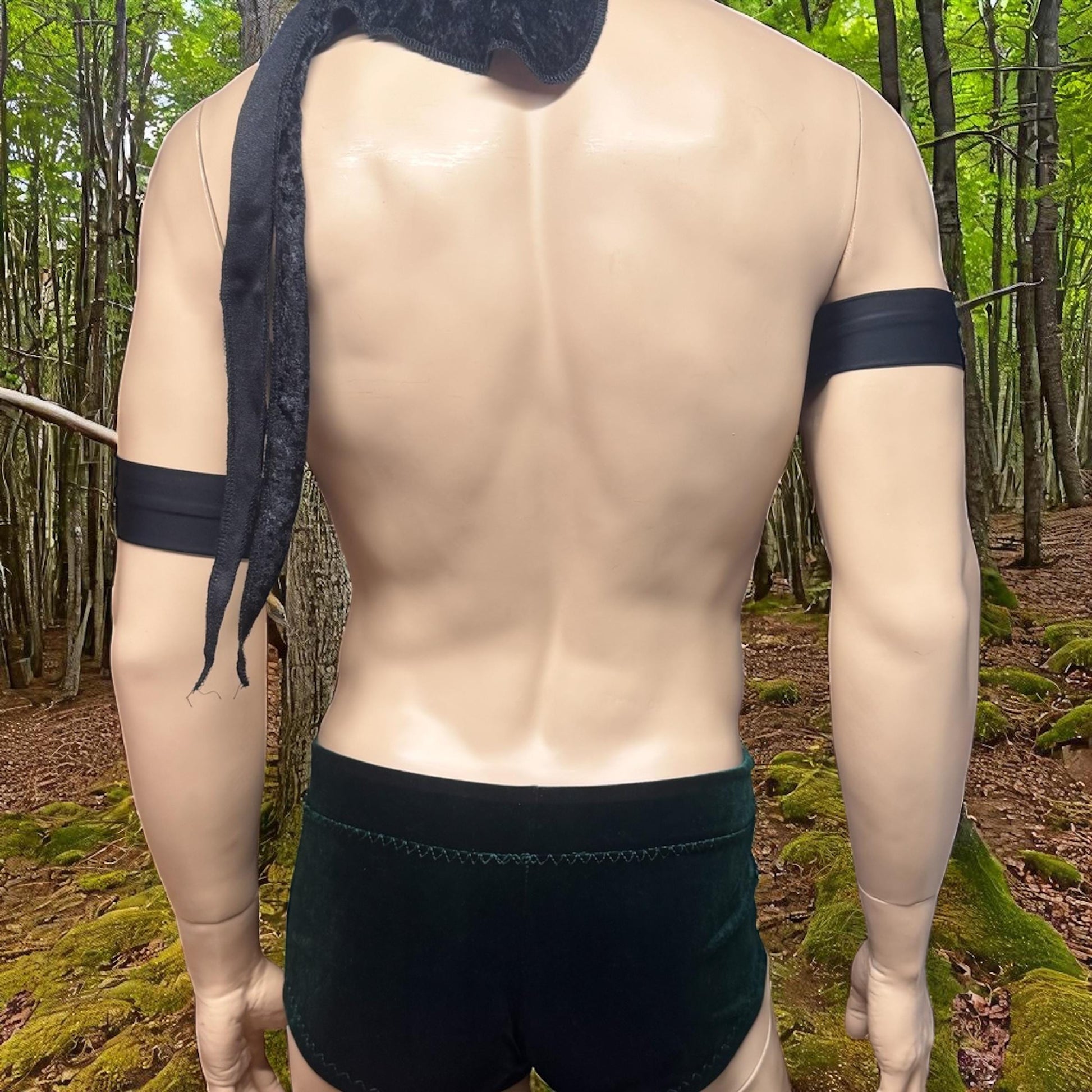 Handmade Dark Green Velvet Men's Booty Shorts
