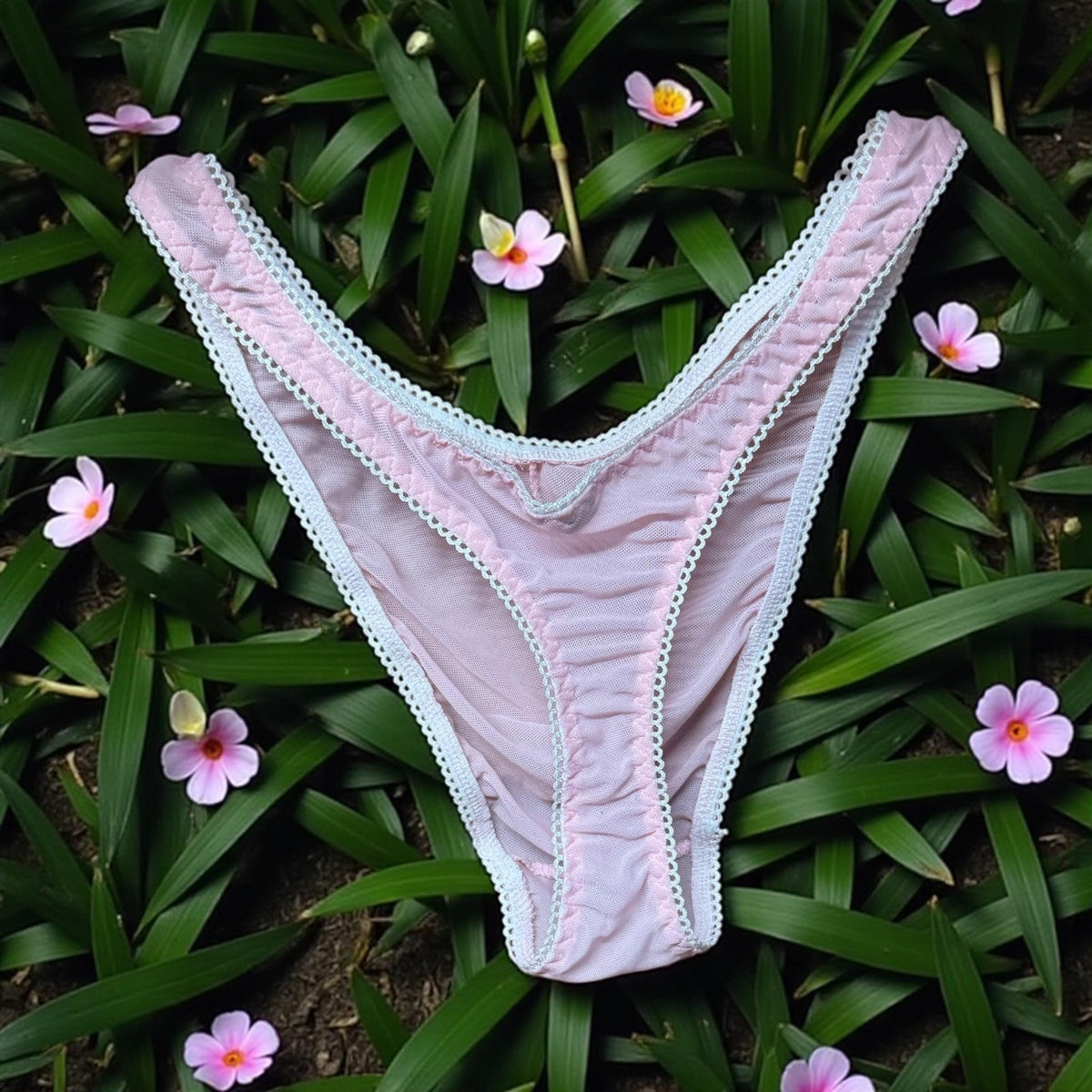 Men's Pink Mesh Thong Briefs - Sexy Underwear for Him