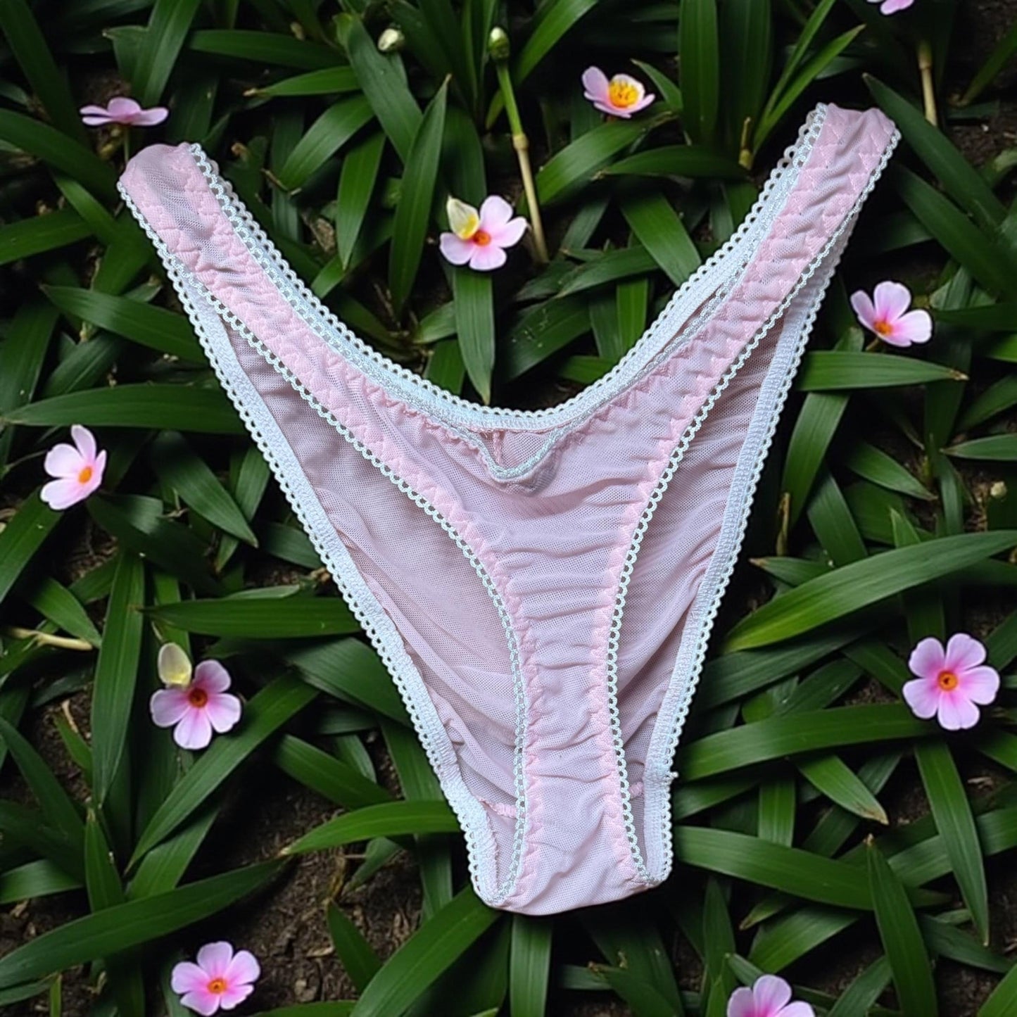 Men's Pink Mesh Thong Briefs - Sexy Underwear for Him