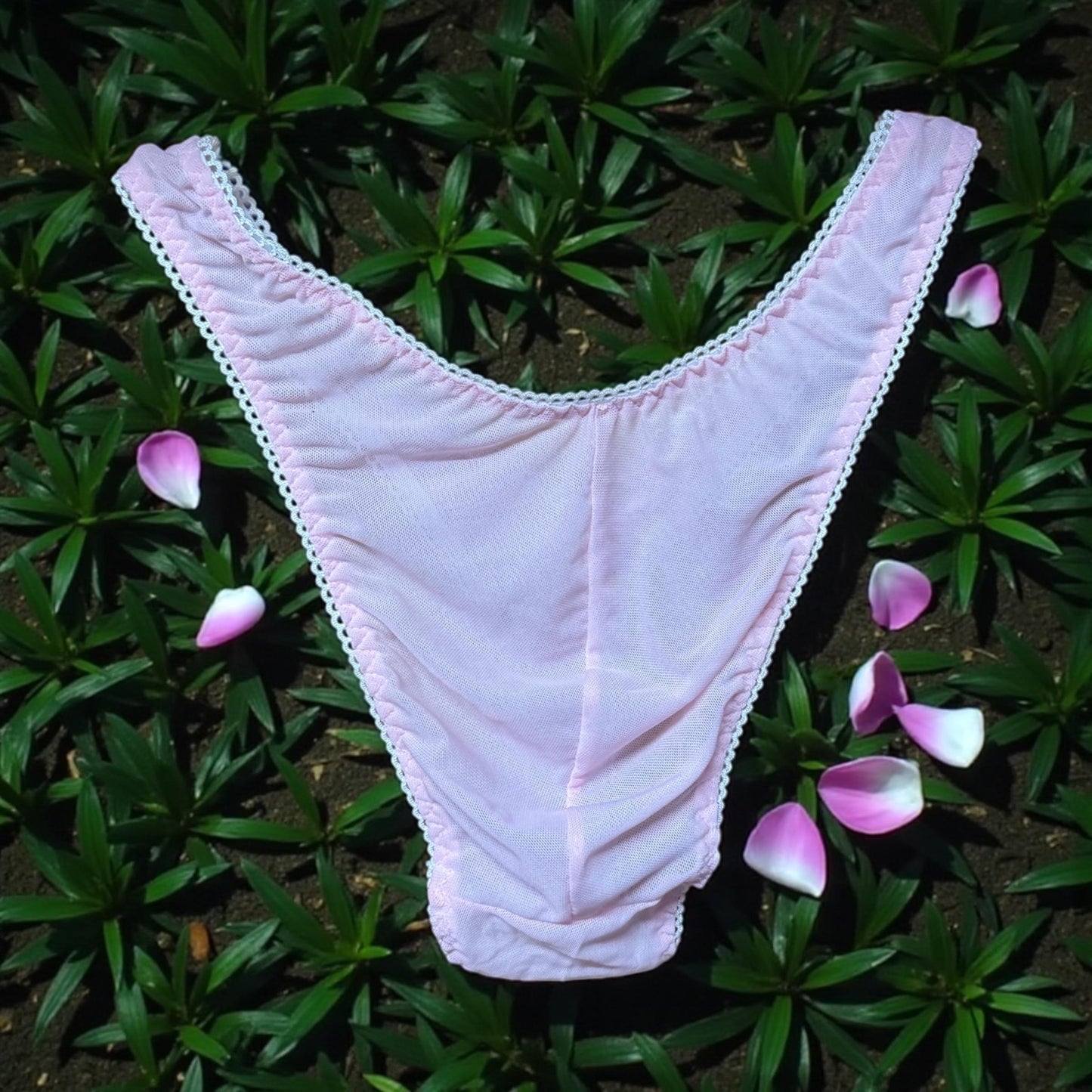 Men's Pink Mesh Thong Briefs - Sexy Underwear for Him