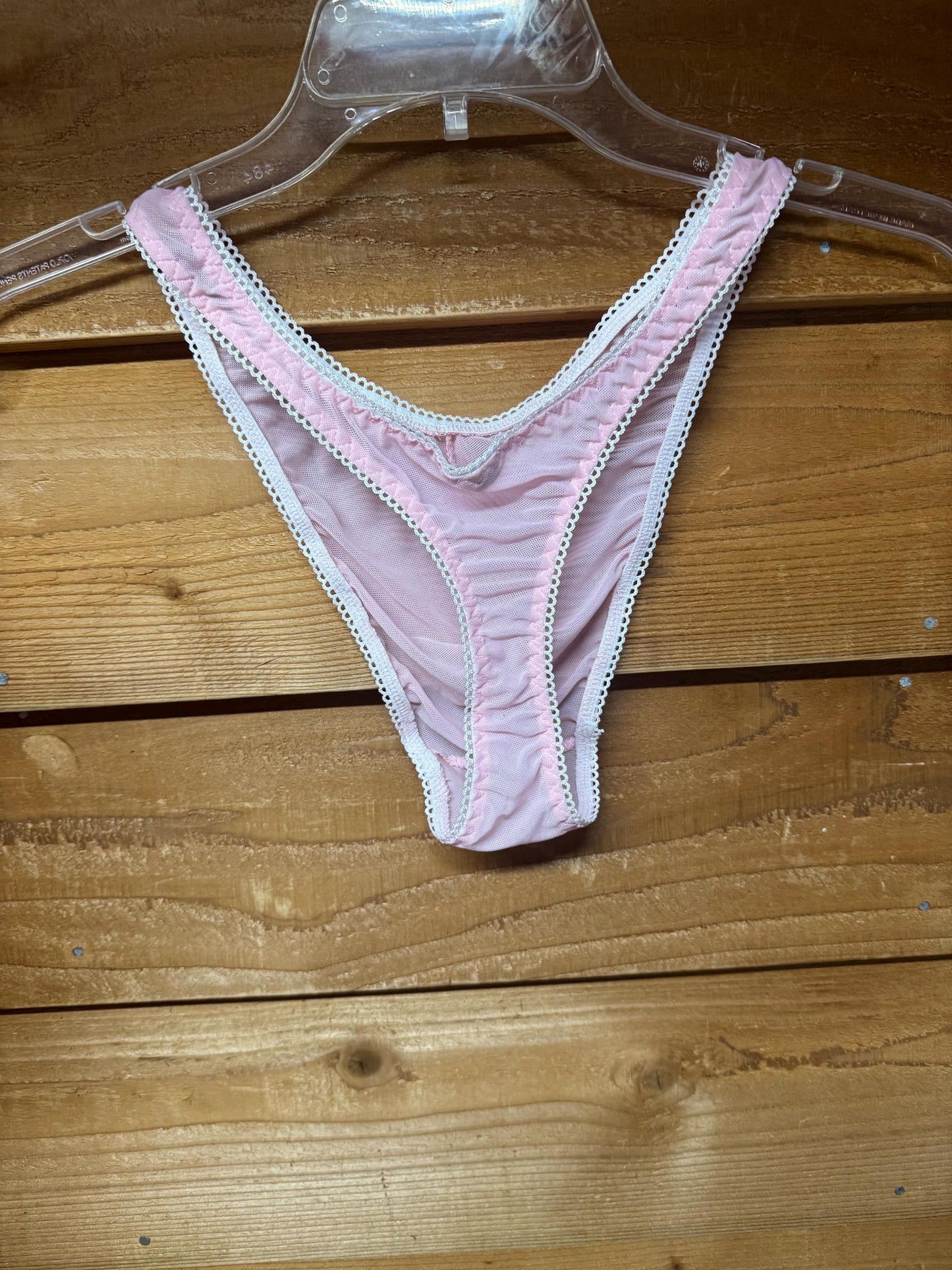 Men's Pink Mesh Thong Briefs - Sexy Underwear for Him