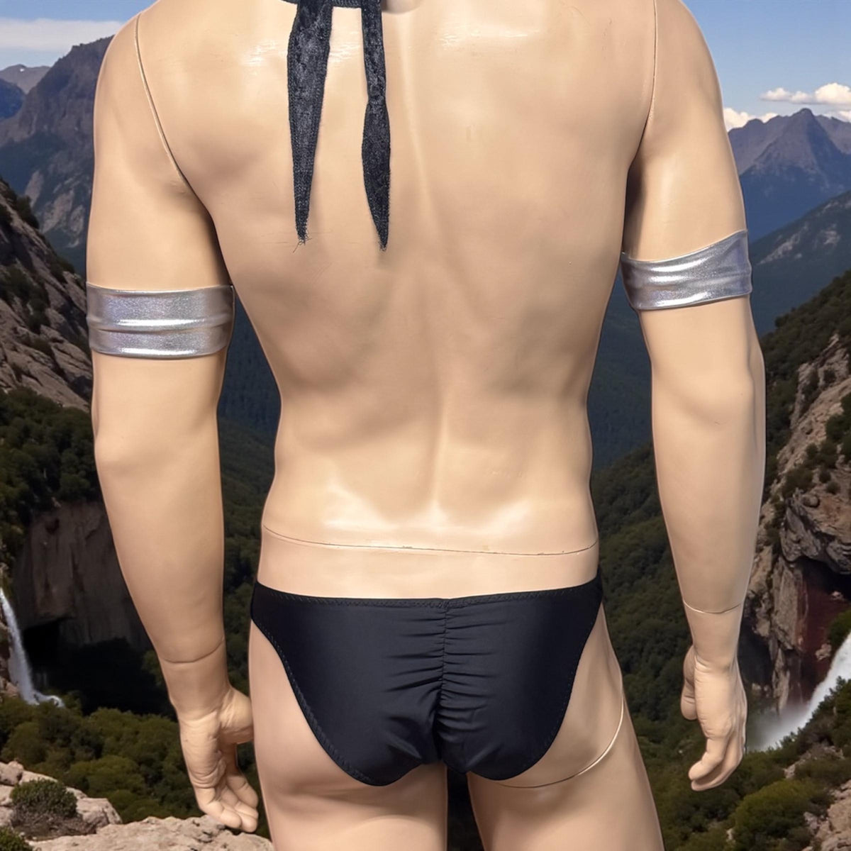 Men's Black Spandex Swim Briefs - Stylish Swimwear for Summer