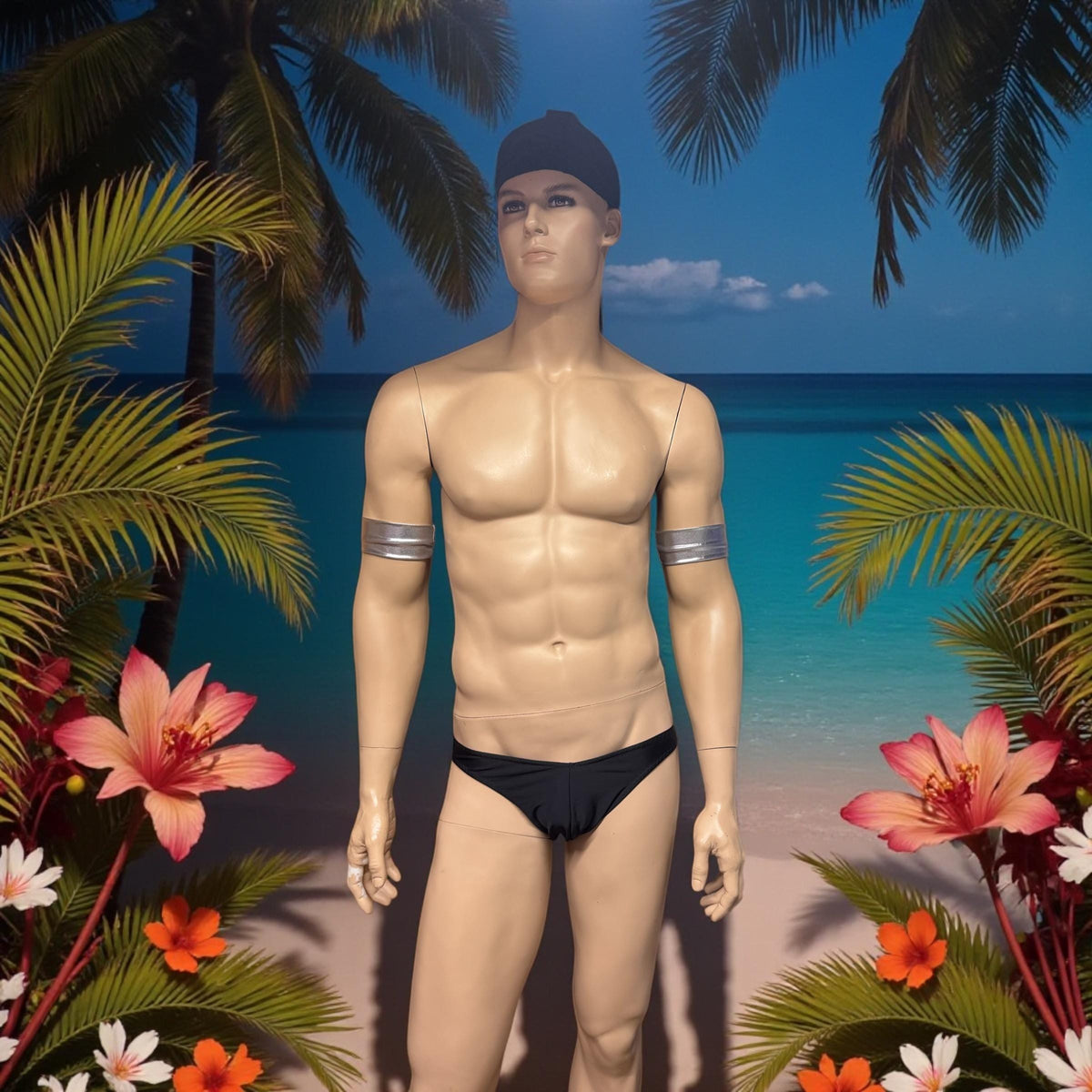 Men's Black Spandex Swim Briefs - Stylish Swimwear for Summer