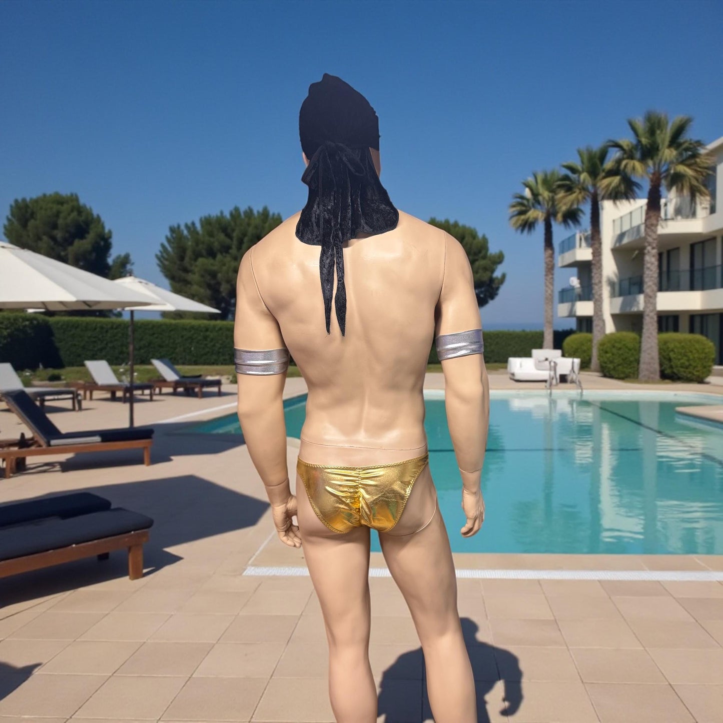 Shiny Gold Bikini Briefs for Men | Stylish Swimwear