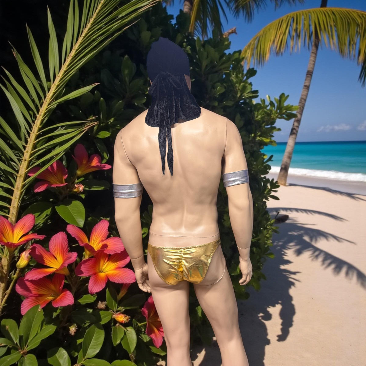 Shiny Gold Bikini Briefs for Men | Stylish Swimwear