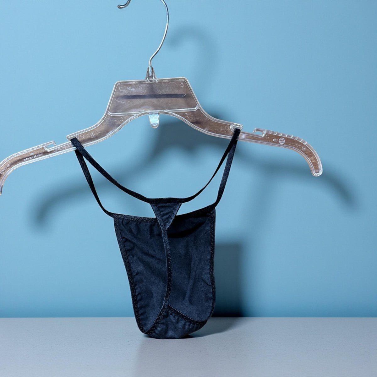 Men's Black Faux Suede G-String | Soft and Sleek Design