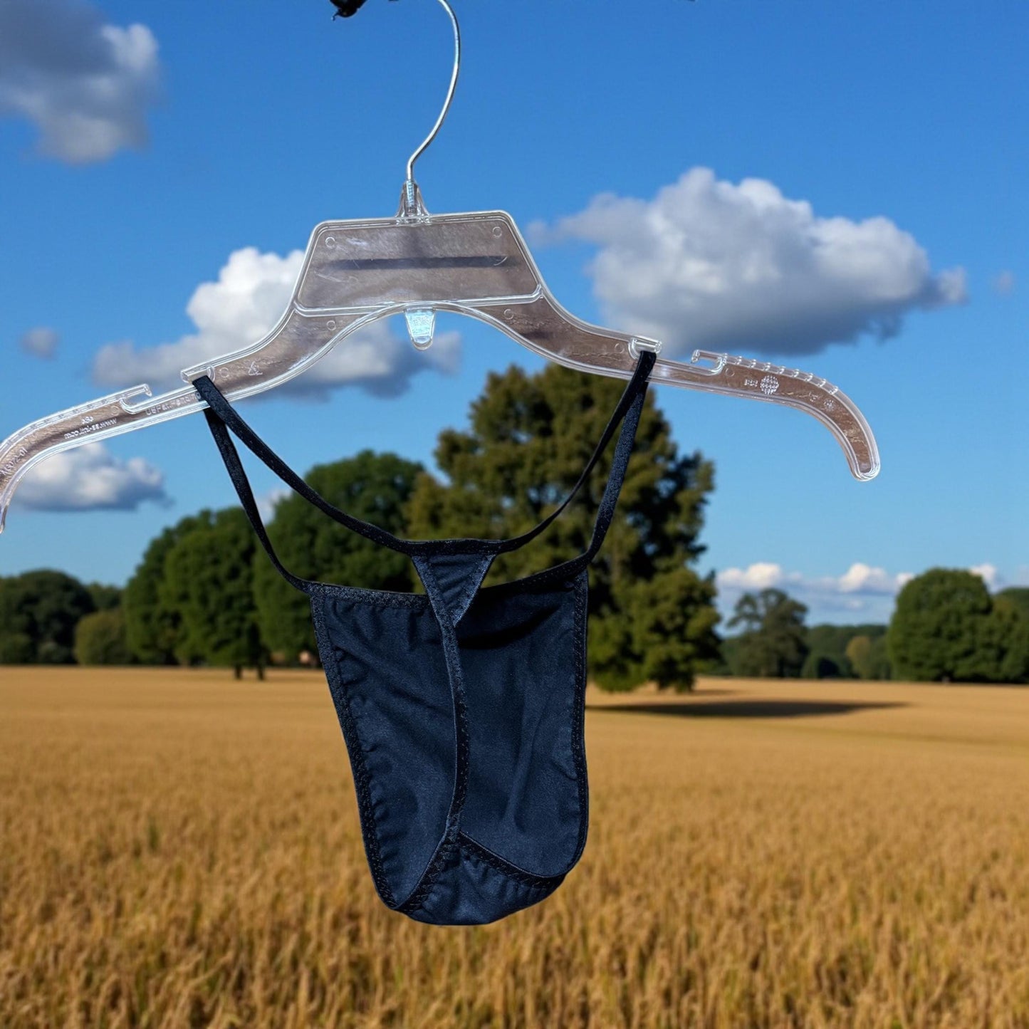 Men's Black Faux Suede G-String | Soft and Sleek Design