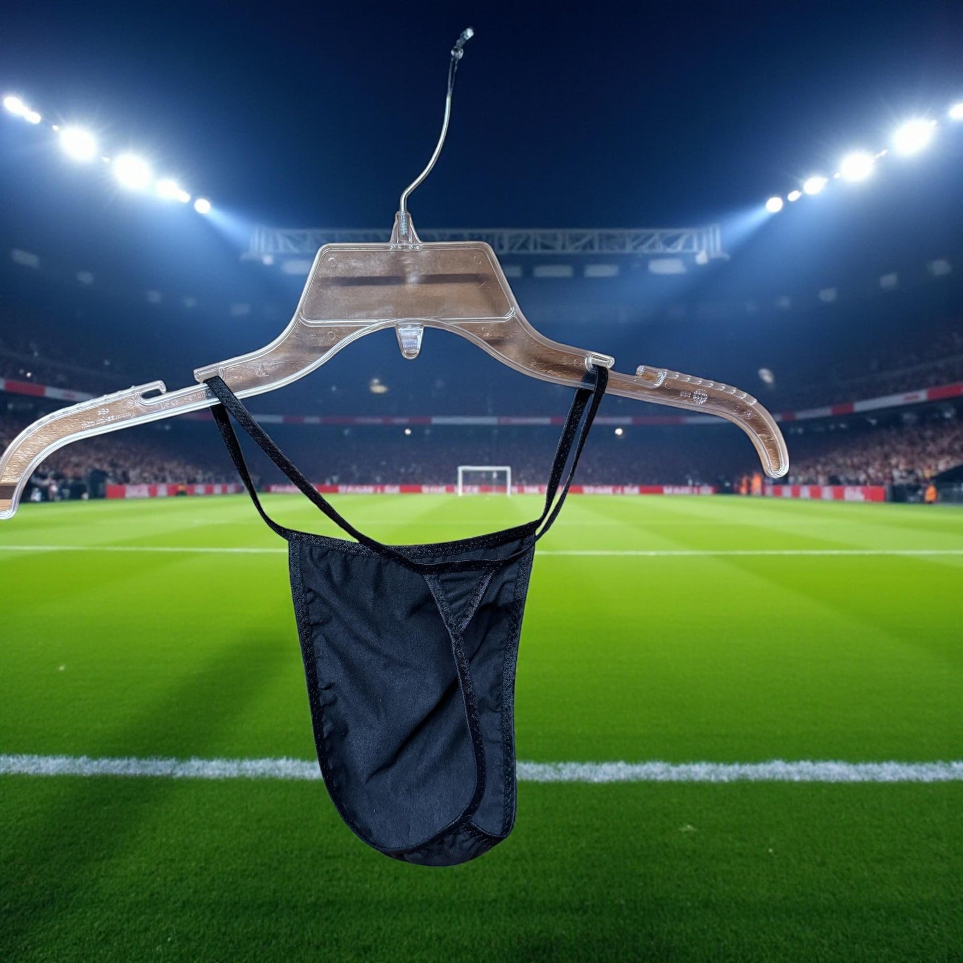 Men's Black Faux Suede G-String | Soft and Sleek Design