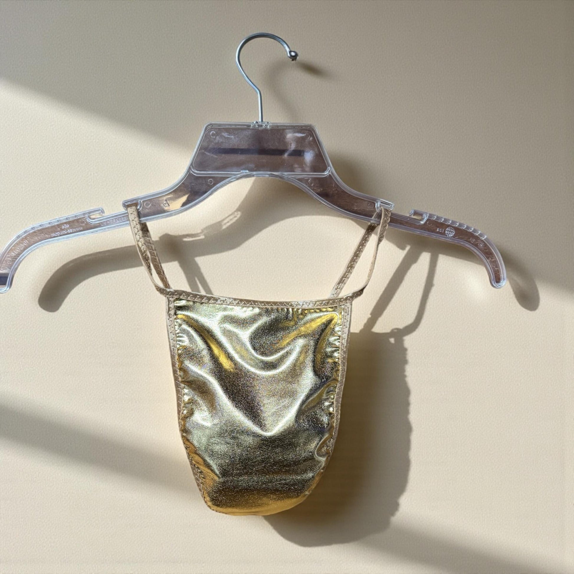 Gold Shiny G-String for Men | Bold & Eye-Catching Design
